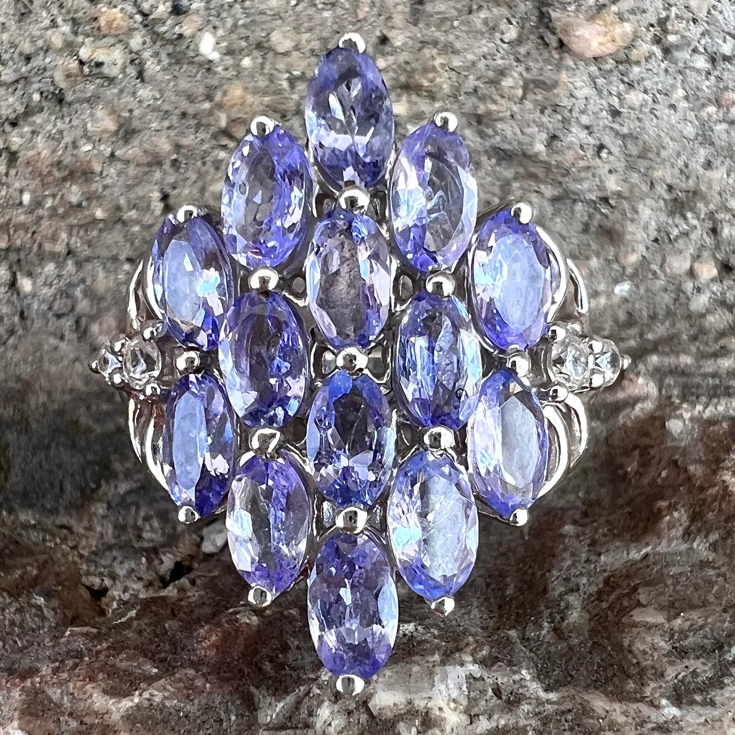 “Denali” Opal Ring & Tanzanite Silver Cluster Rings Package