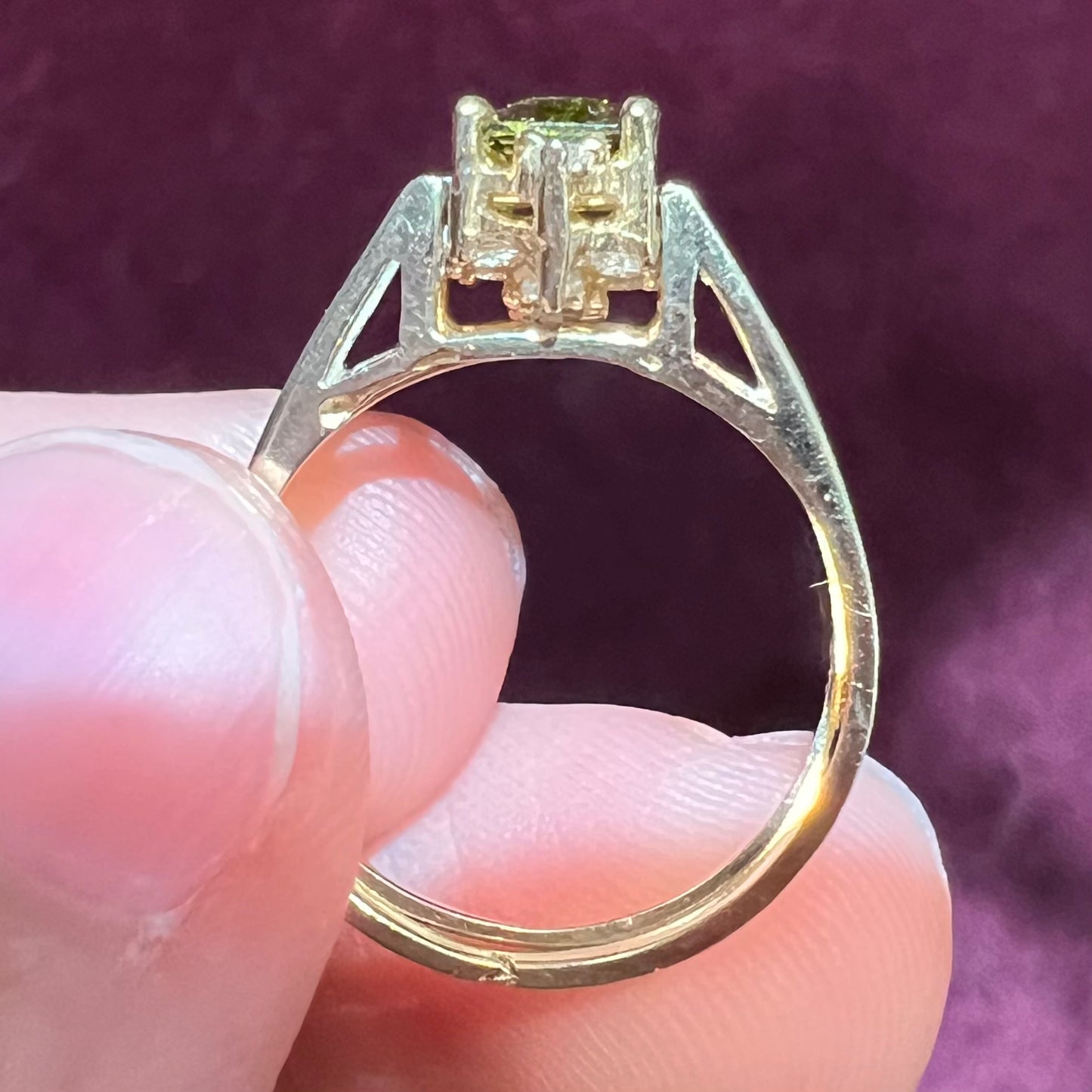 Reversible CZ Gemstone 'Flip' Ring in 14kt Yellow Gold | Estate