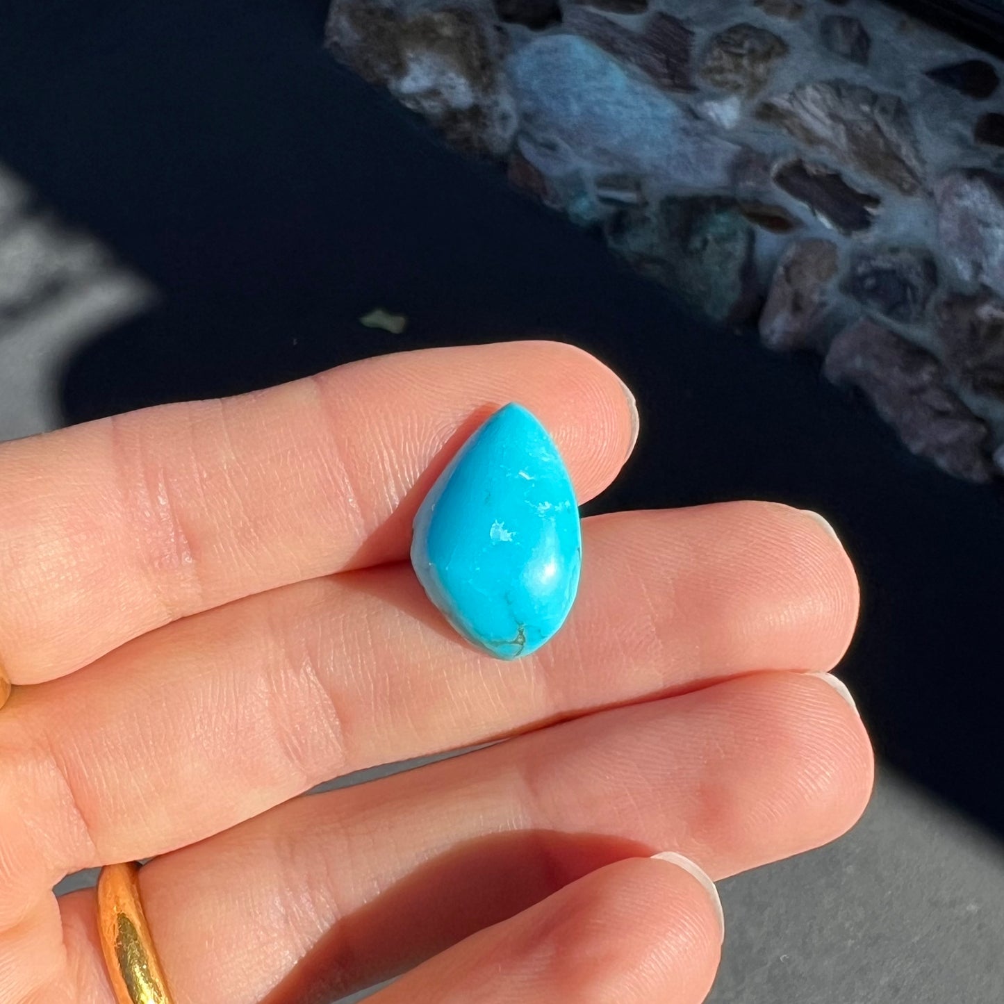 z- 8.54ct Pilot Mountain Turquoise, Freeform Cabochon
