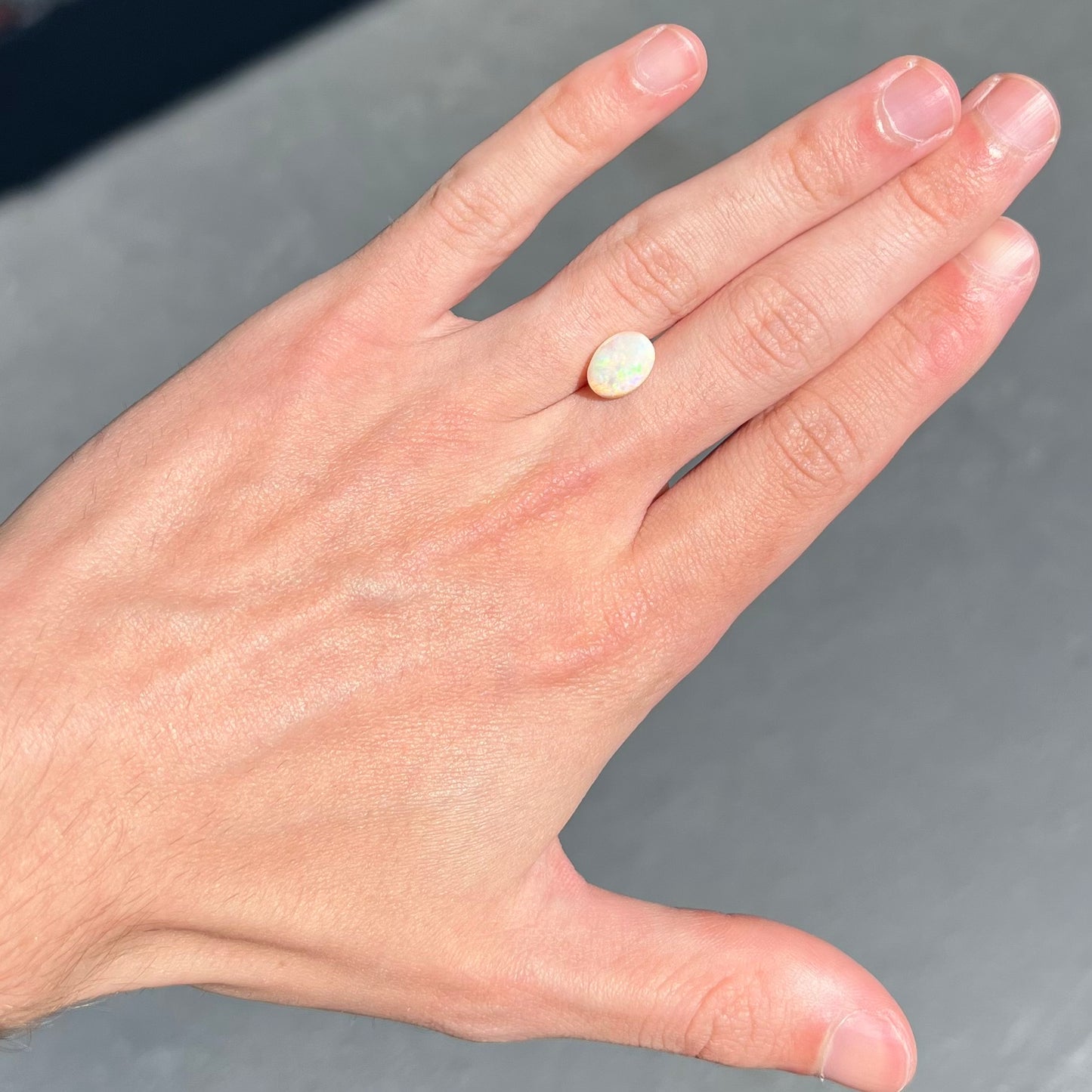 A loose white opal from Andamooka, Australia.