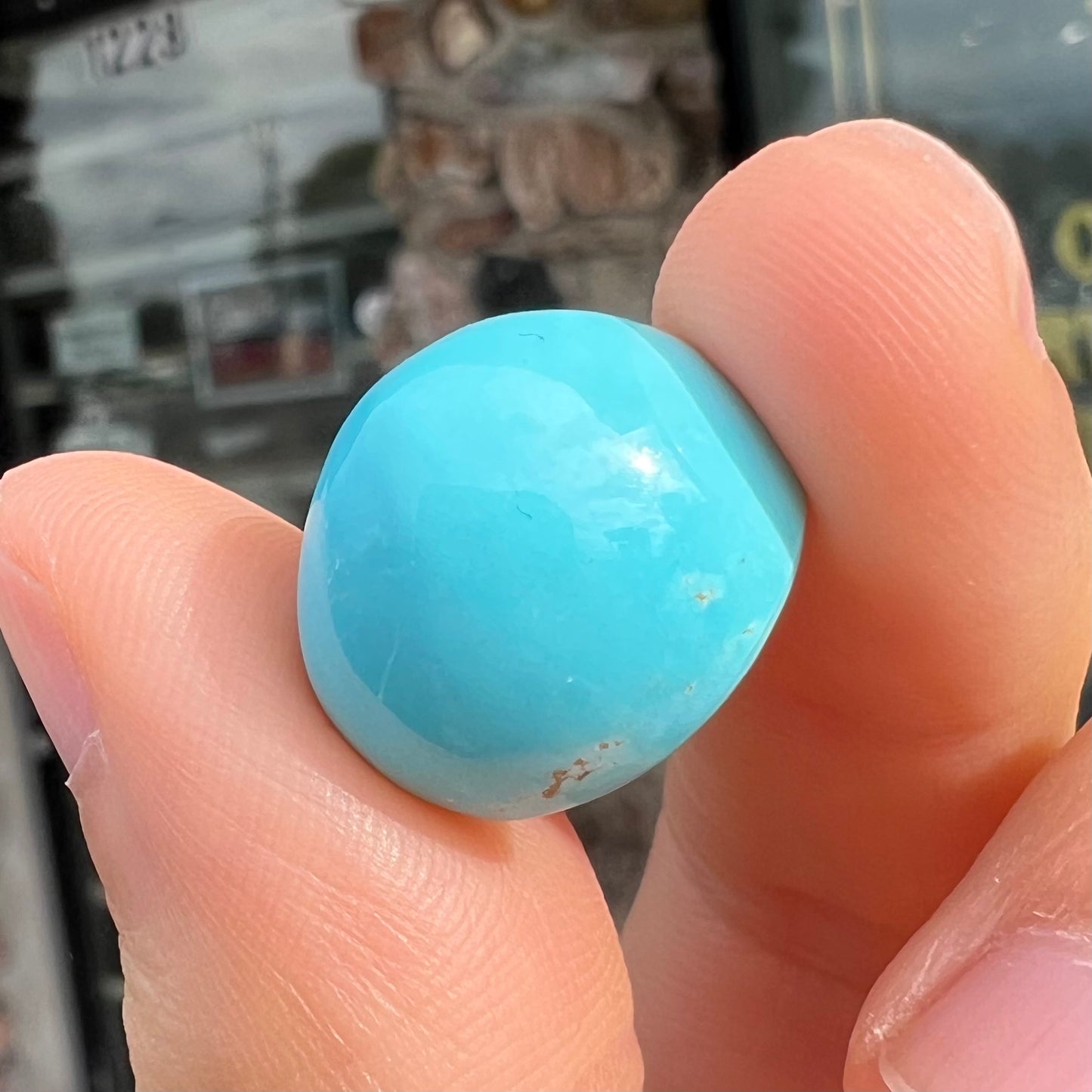 Loose Sleeping Beauty turquoise cabochon with bright polish.