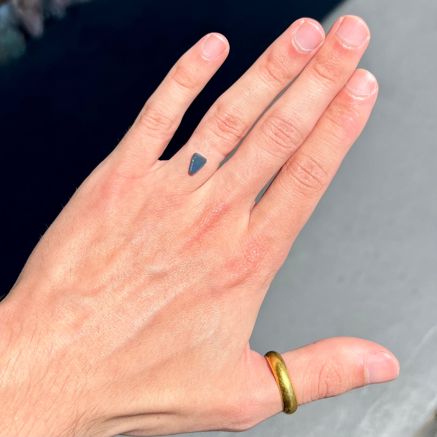 0.62ct Highly Directional Lightning Ridge Black Opal | #E44