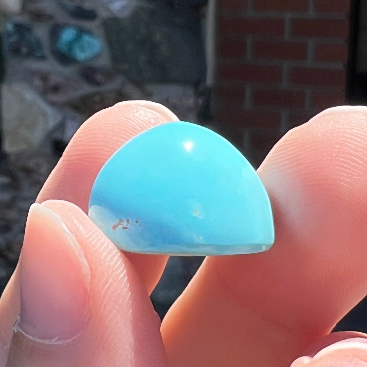 Loose Sleeping Beauty turquoise cabochon with bright polish.