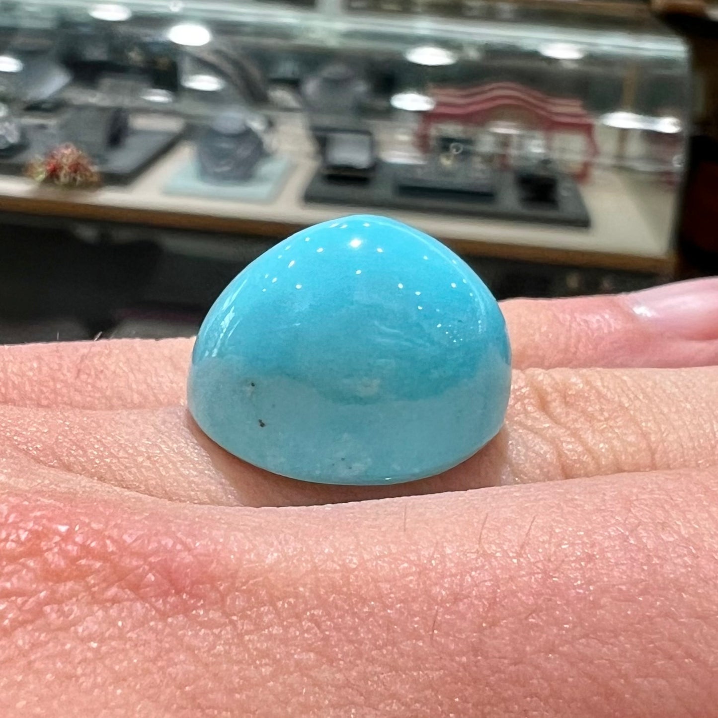 Loose Sleeping Beauty turquoise cabochon with bright polish.