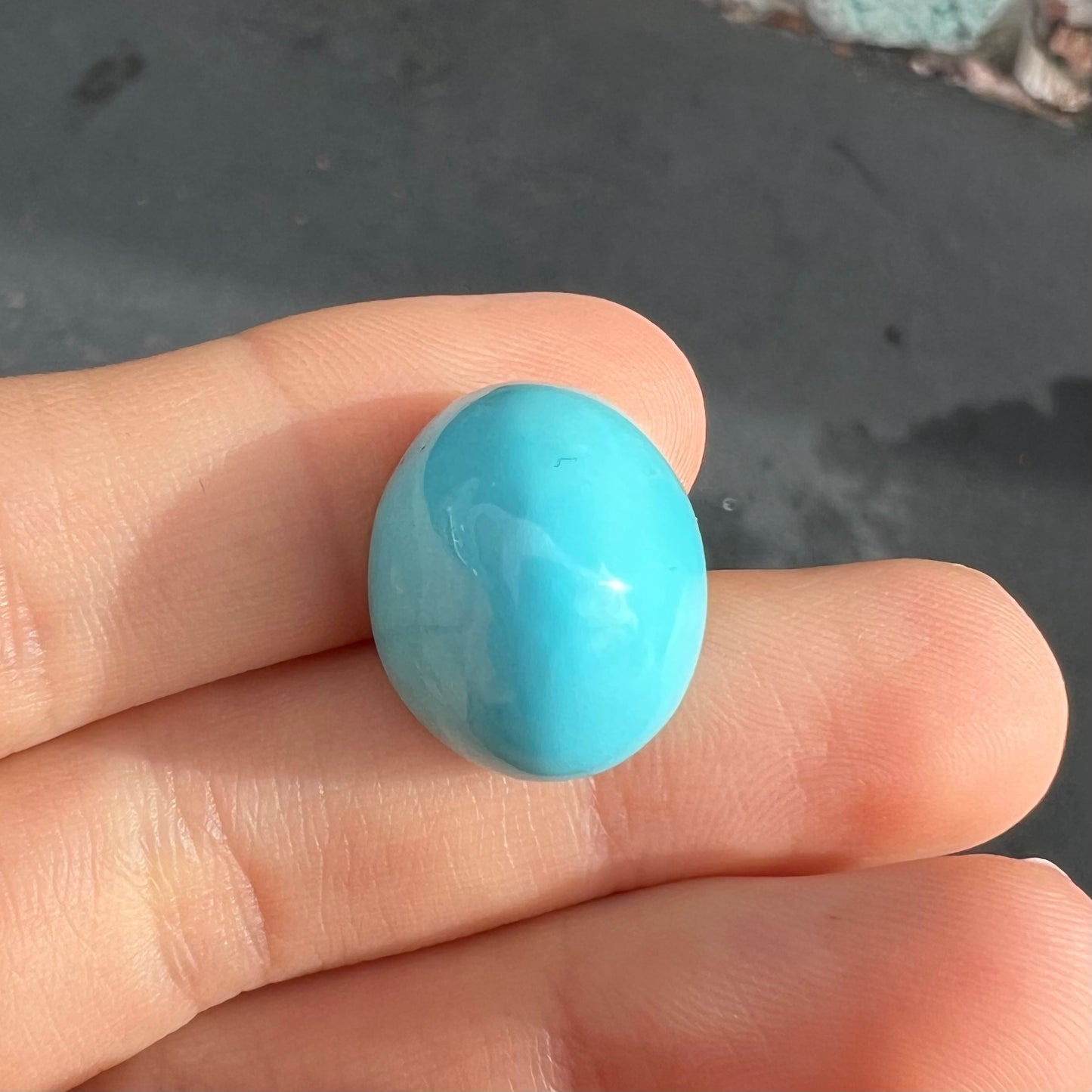 Loose Sleeping Beauty turquoise cabochon with bright polish.