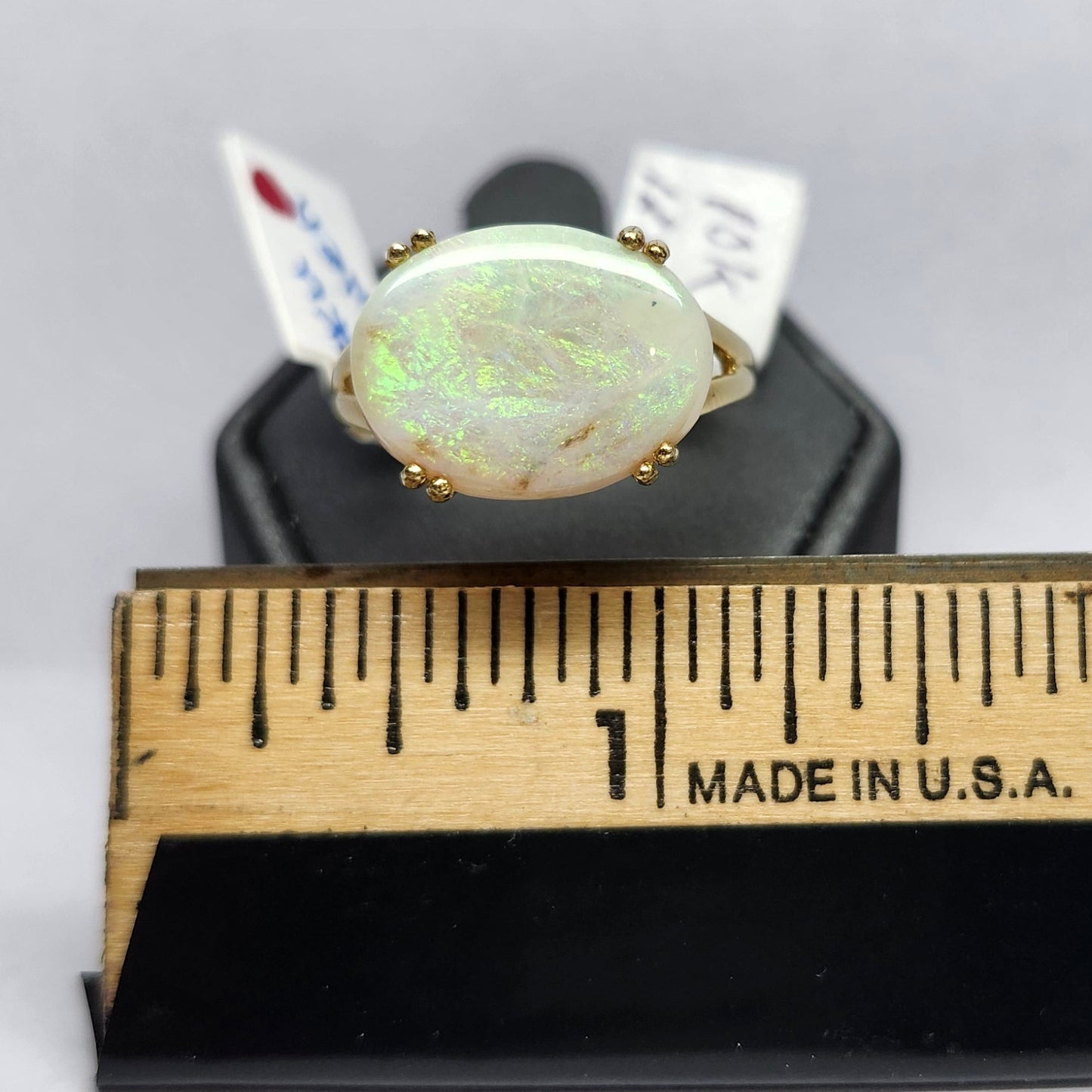Gwen | Ladies' Split Prong Oval Opal Ring | 10kt Gold