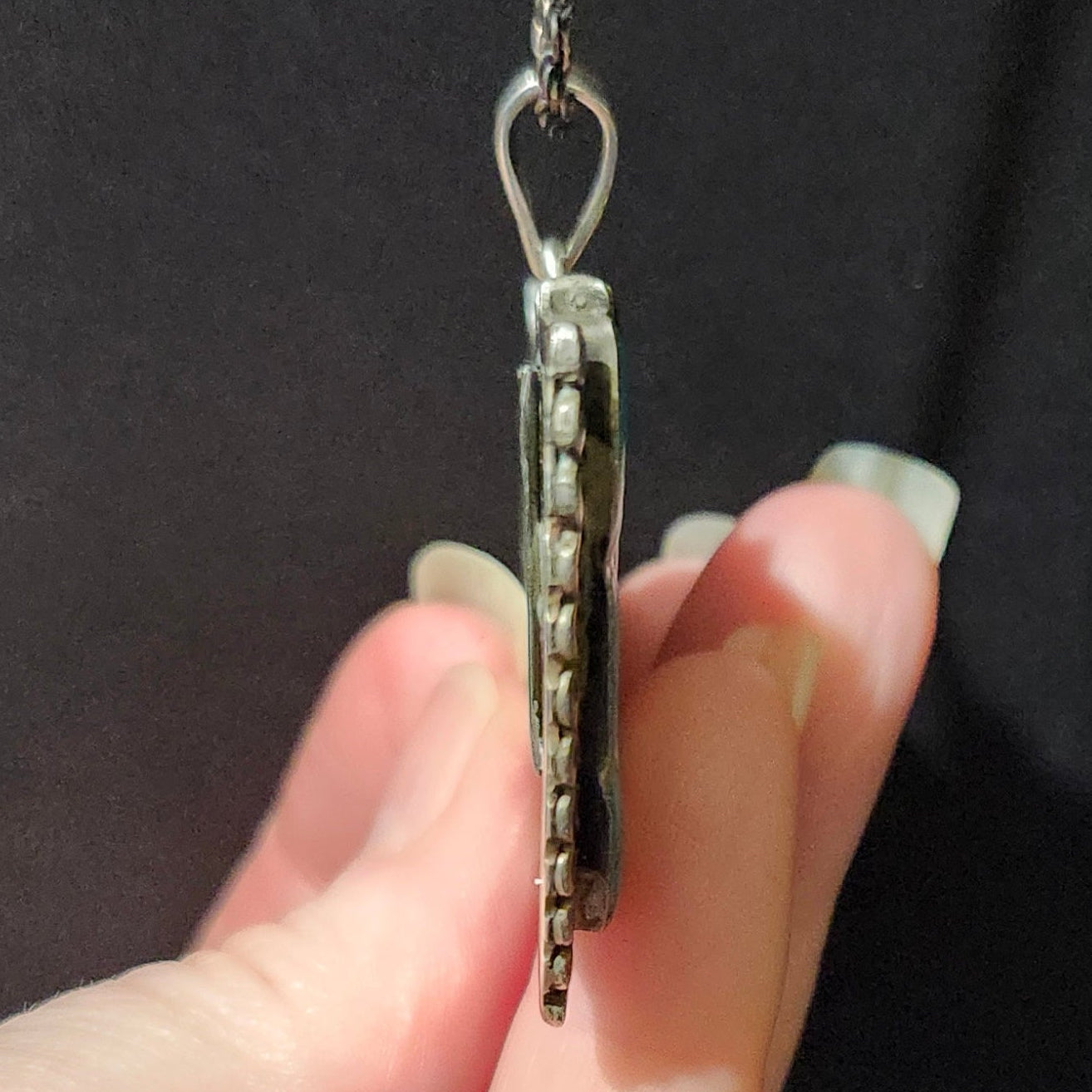 Zuni | Leekity Family - Artist | Horse Head Inlay Pendant (Modified Bolo Tie) | Sterling Silver