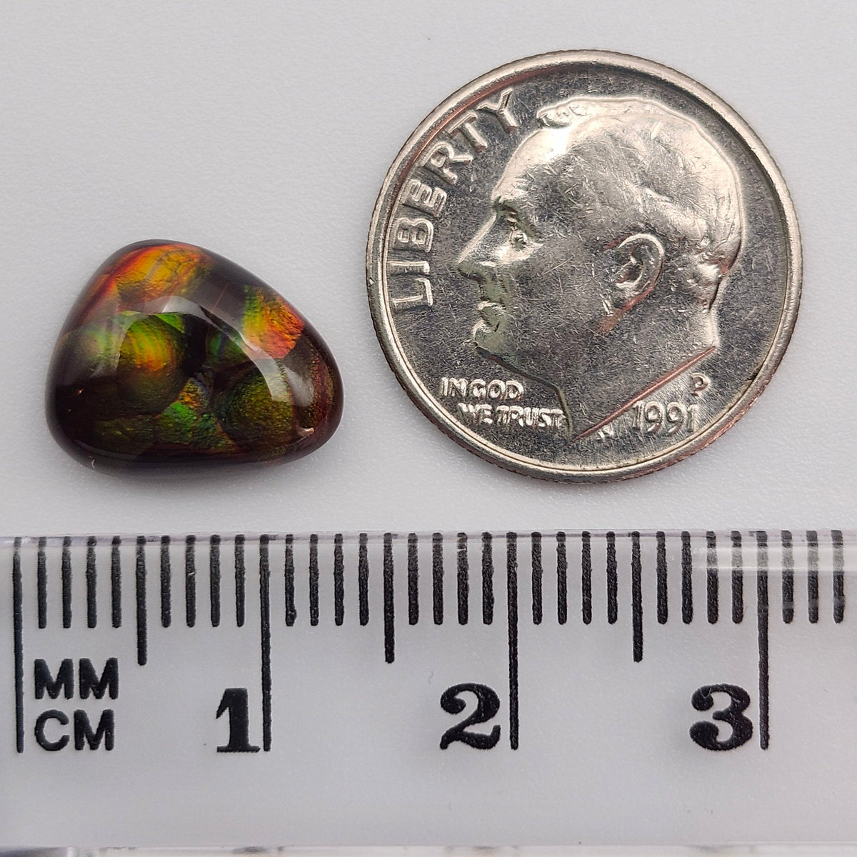 3.69ct Loose Fire Agate | Freeform Pear Cabochon