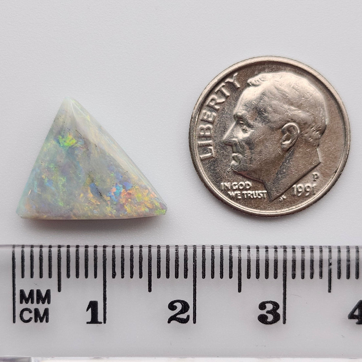 5.05ct Lightning Ridge Semi-Black Australian Opal | Triangular Cut Cabochon | #E306