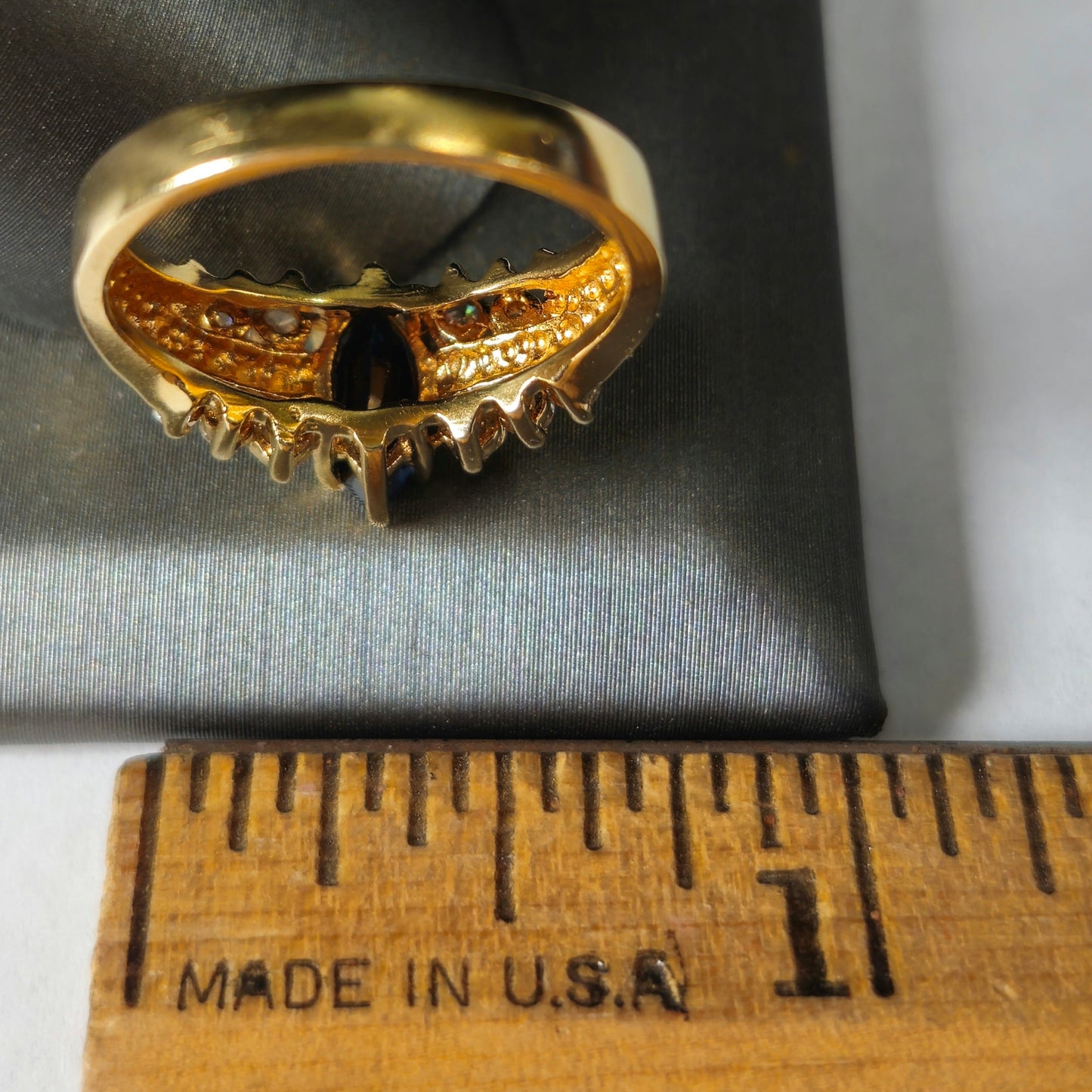 14kt | Marquise Cut Sapphire and Diamond Ring