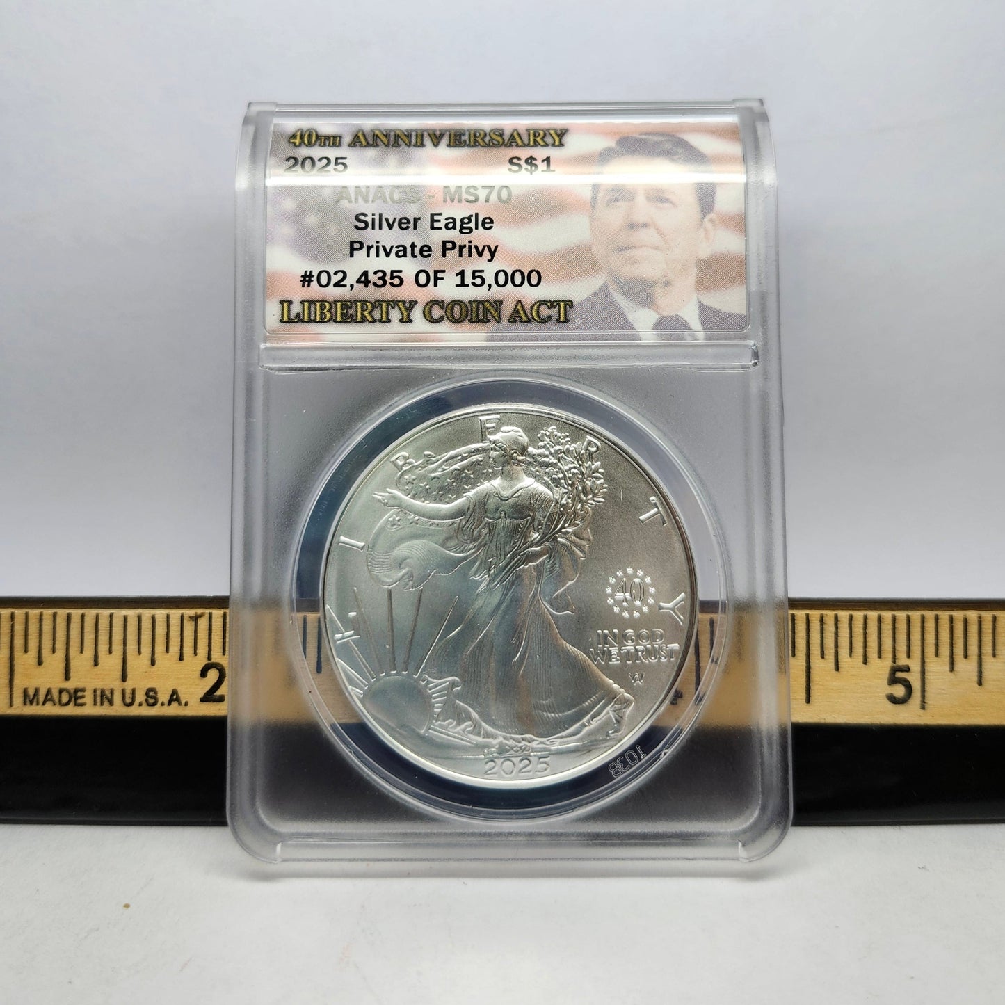 2025 40th Anniversary $1 Silver Eagle Liberty Collectible Coin | Fine Silver | #5