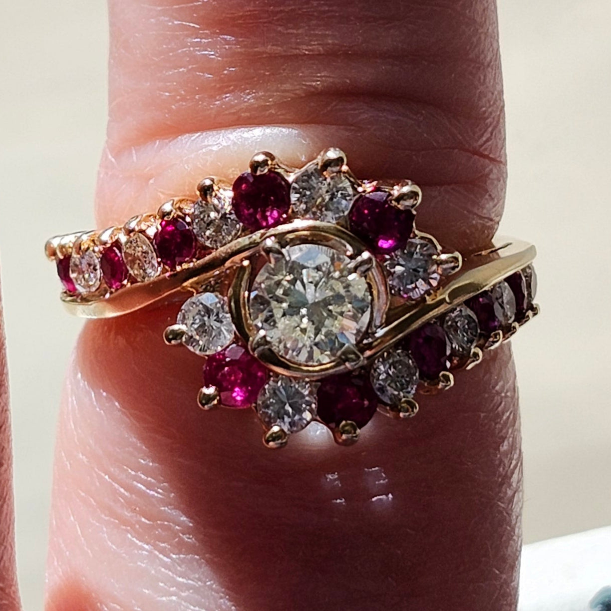 Estate | Burma Ruby and Diamond Engagement Ring | 14kt Yellow Gold