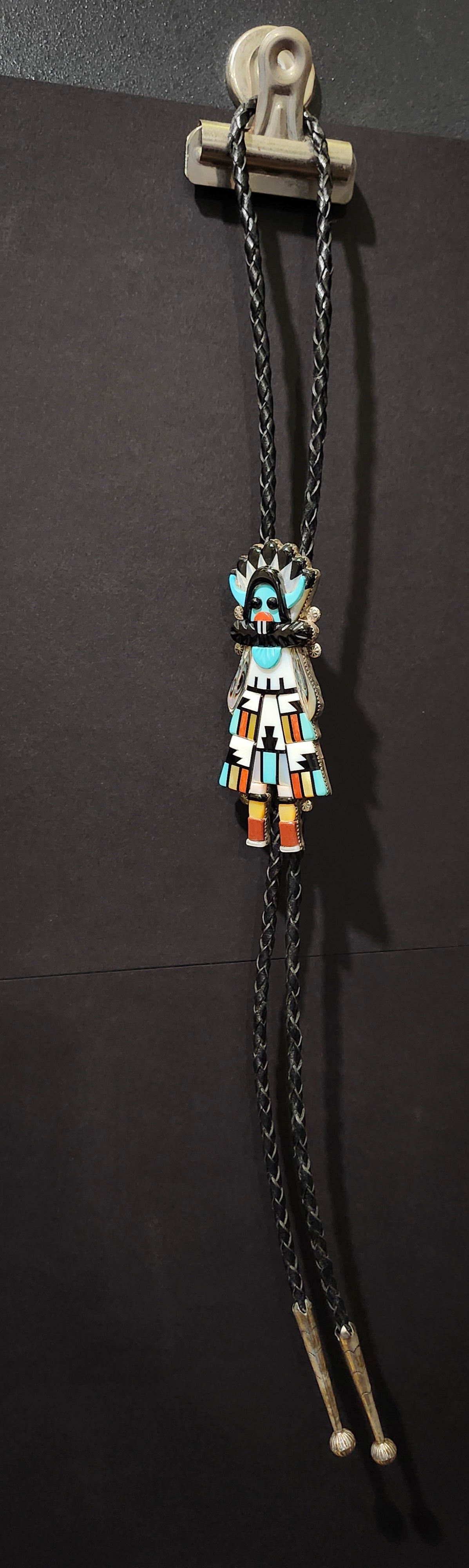 Zuni | Kachina Inlay Bolo Tie | Sterling Silver