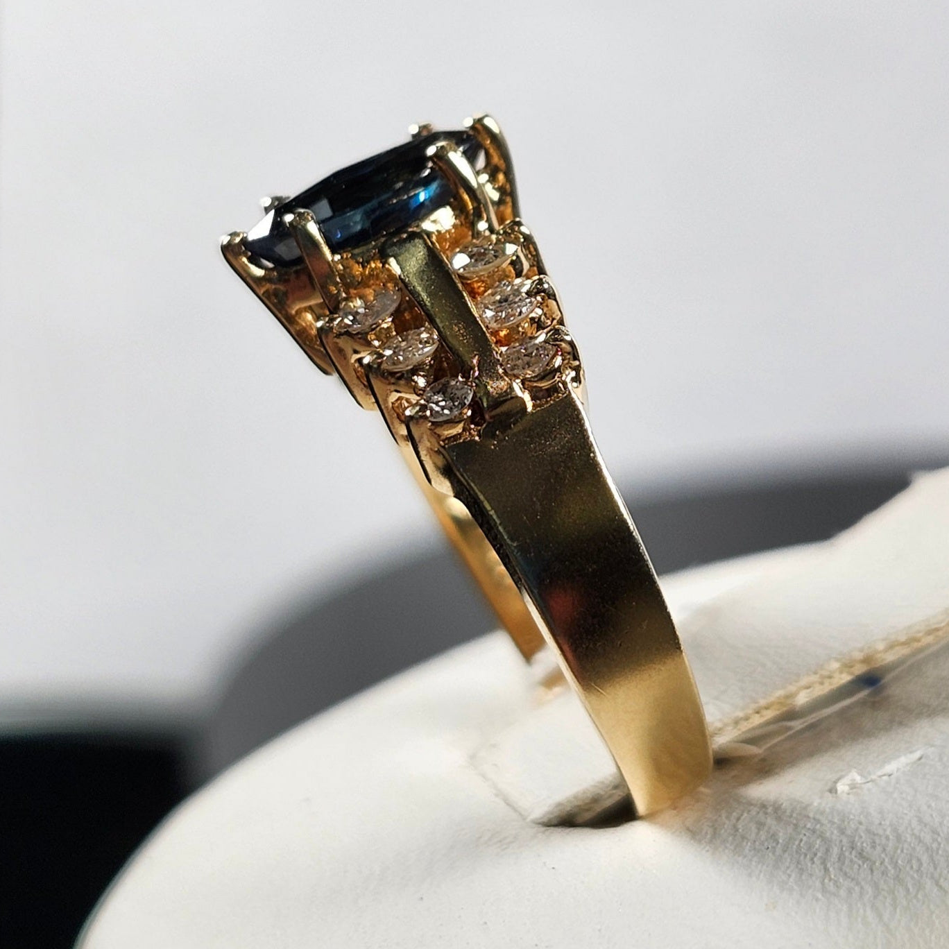 14kt | Marquise Cut Sapphire and Diamond Ring