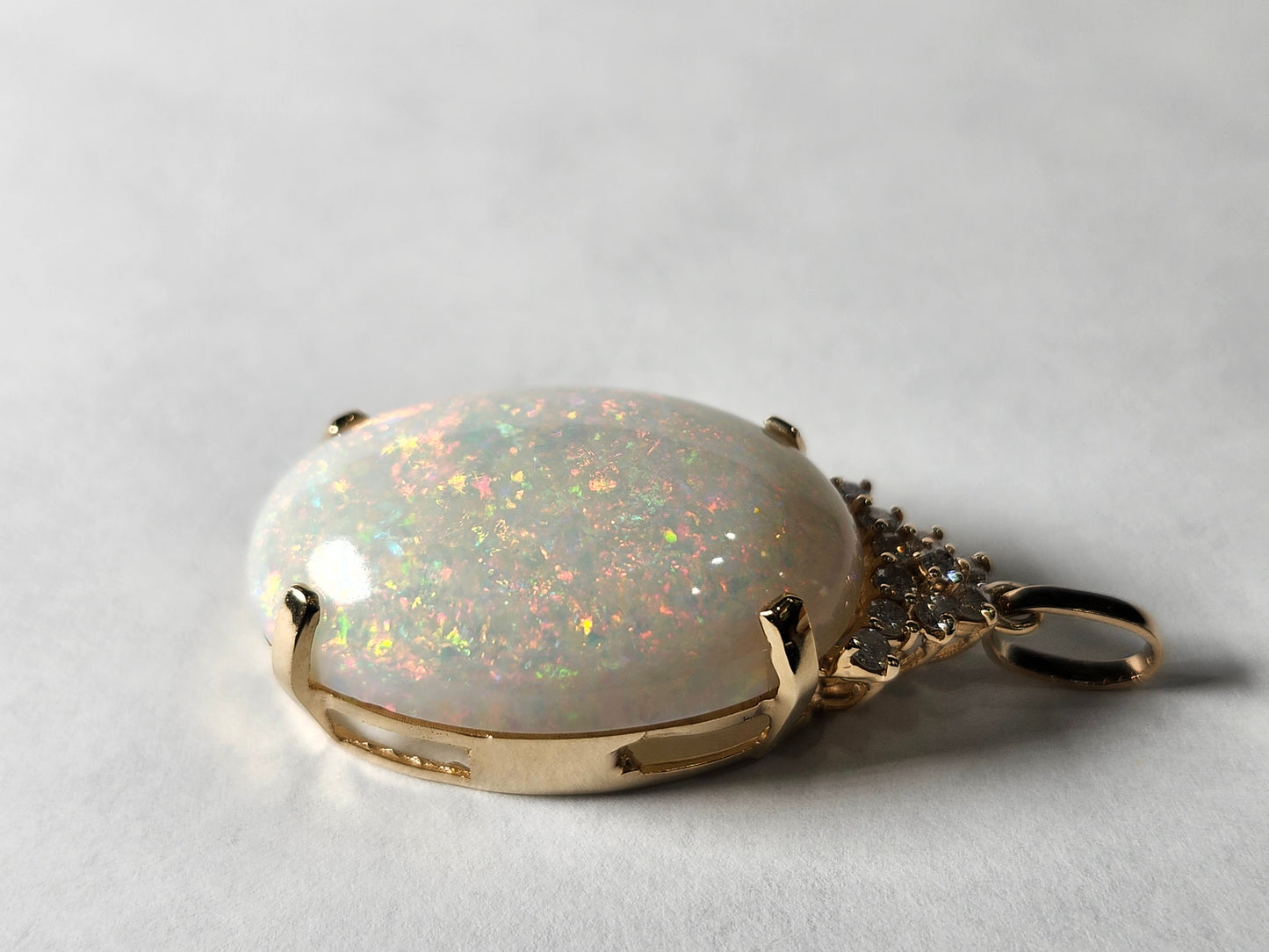 Princess Anne | Australian Coober Pedy Opal Pendant in 14kt Gold