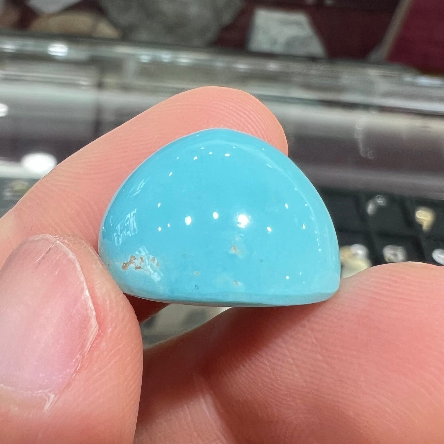 Loose Sleeping Beauty turquoise cabochon with bright polish.