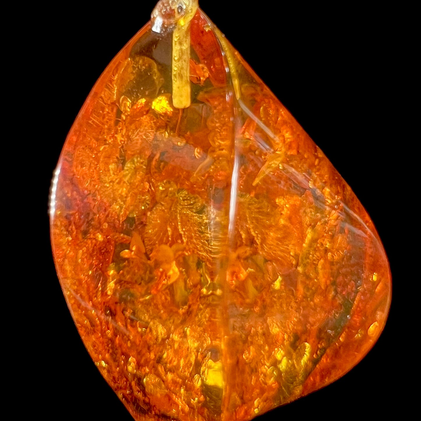 Sterling silver Mexican amber pendant.