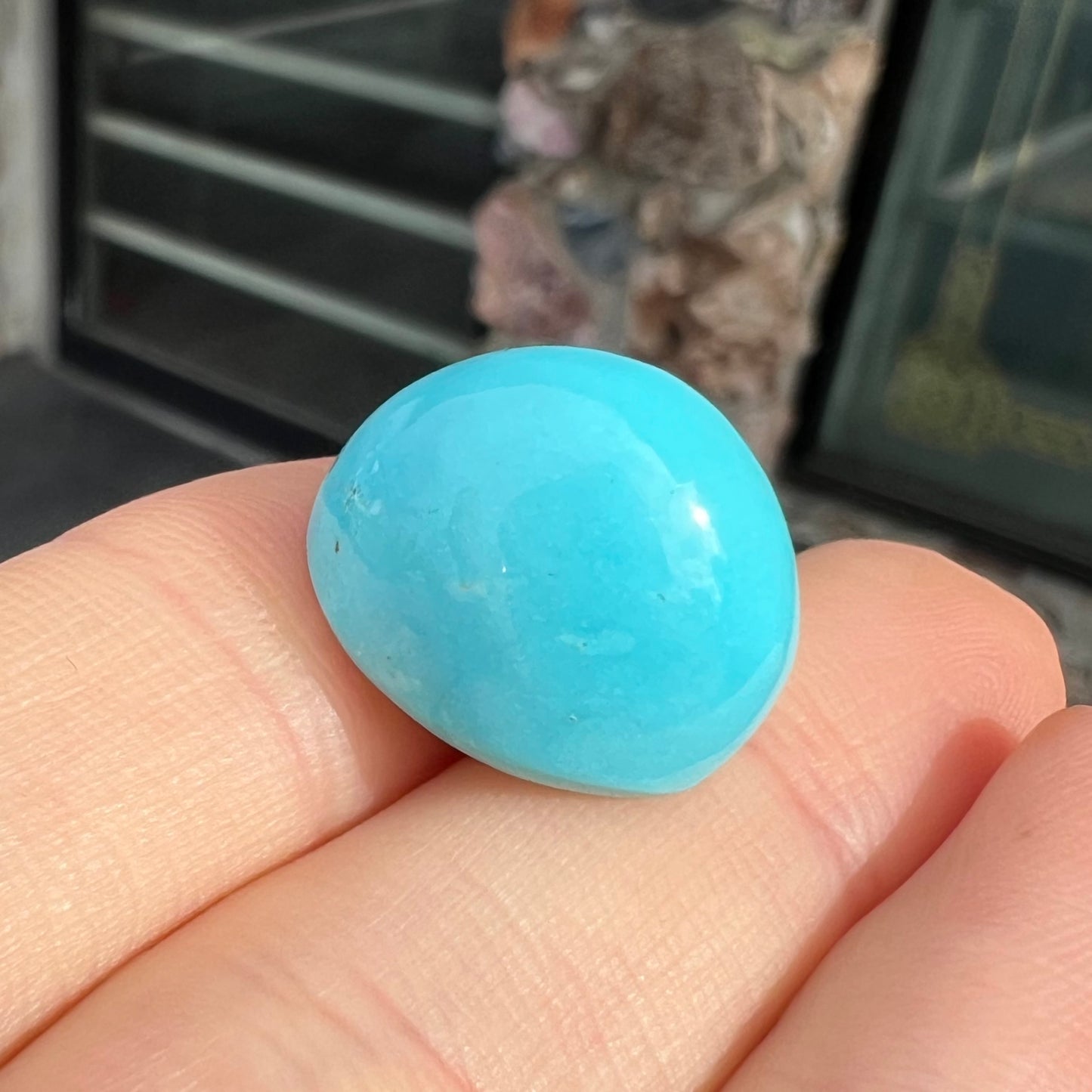 Loose Sleeping Beauty turquoise cabochon with bright polish.
