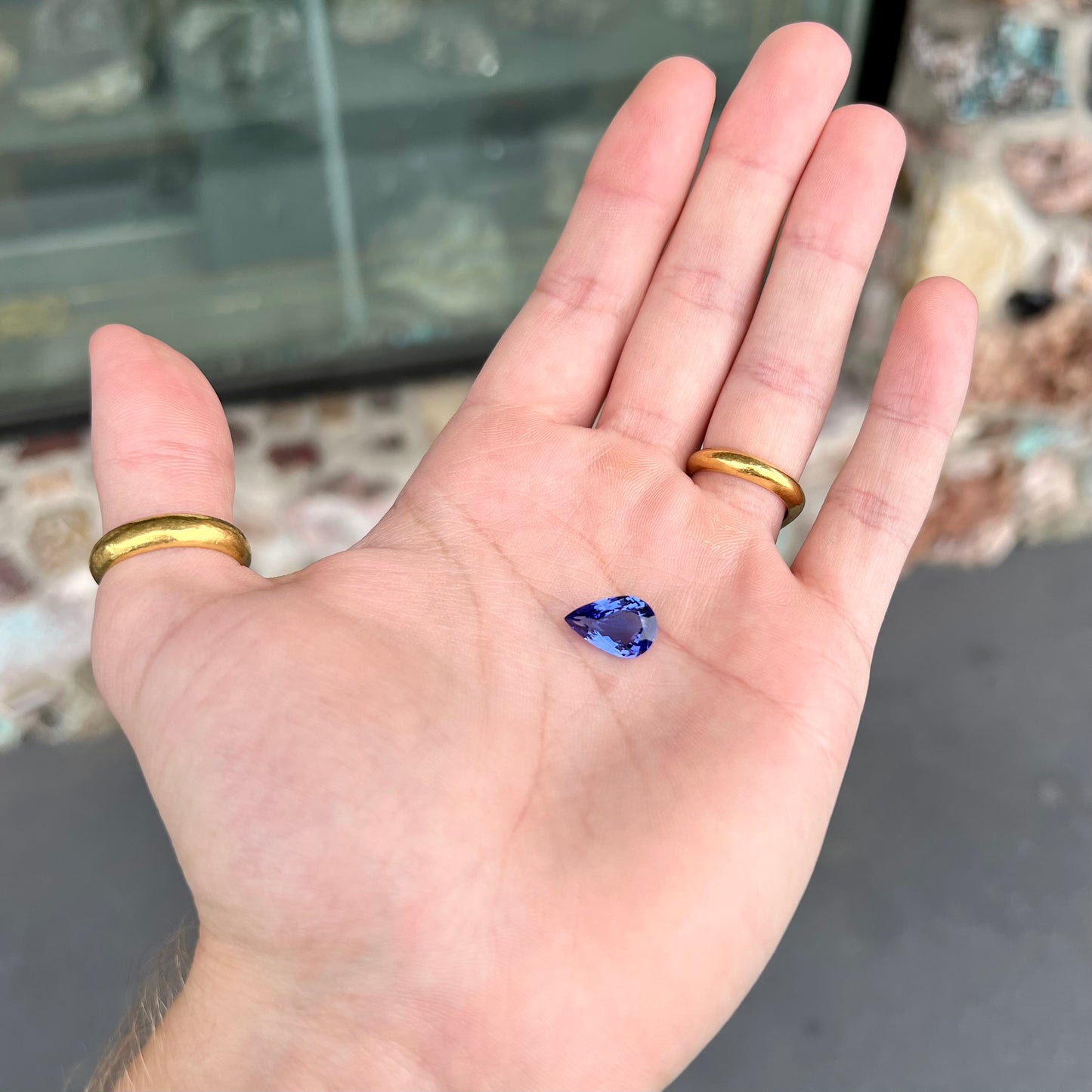 A loose pear shape, AAA+ grade tanzanite stone from Tanzania.