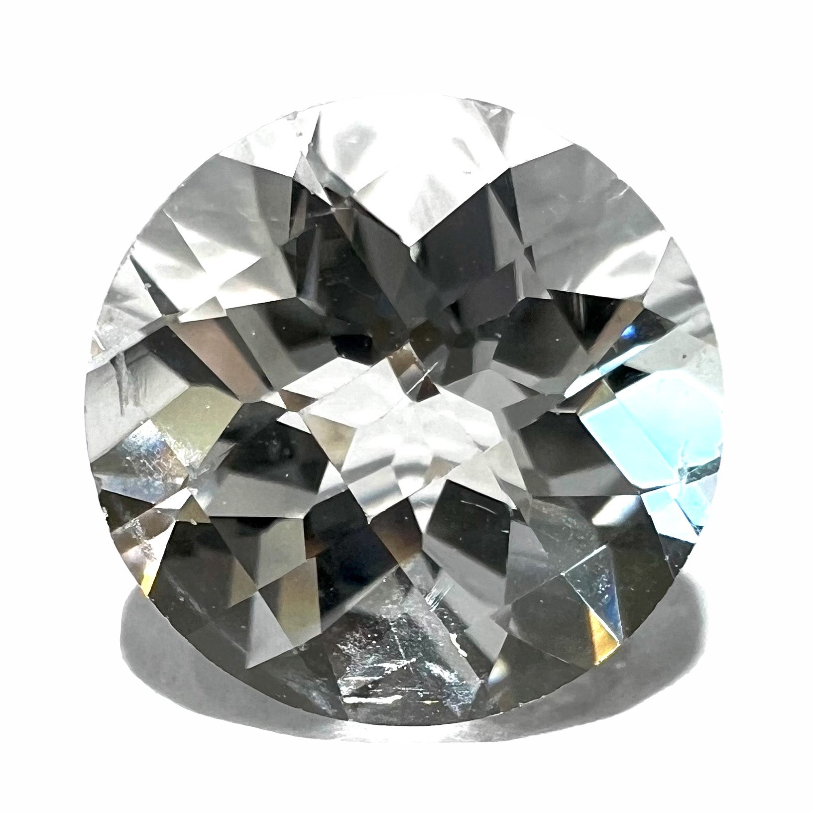 White Topaz, Round Checkerboard Cut Gemstone Burton's