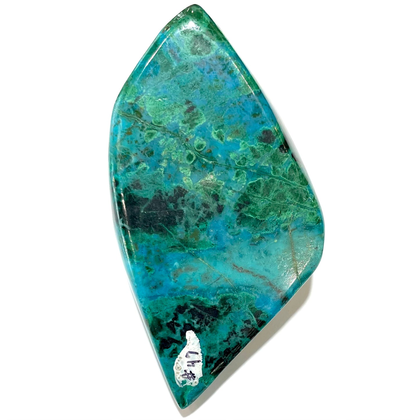 A polished Eilat Stone specimen from King Solomon's Mine, Israel.