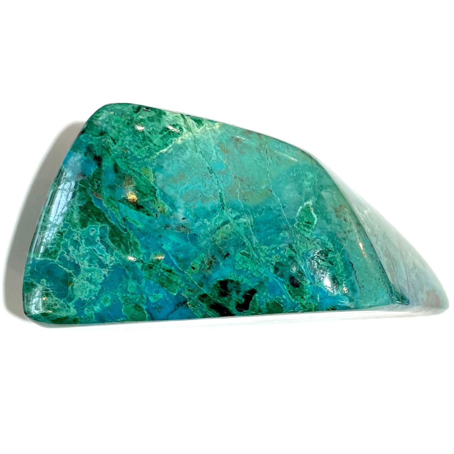A polished Eilat Stone specimen from King Solomon's Mine, Israel.