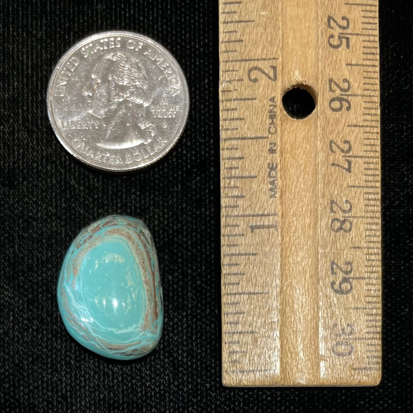 A polished, light blue Eilat Stone from Israel.