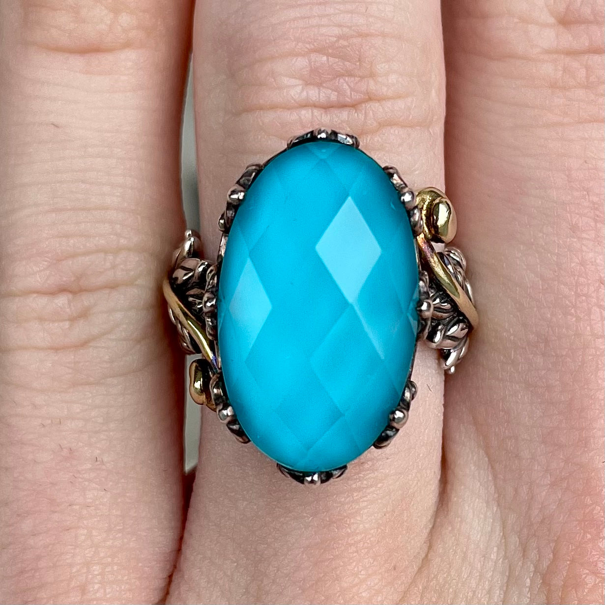 Turquoise Doublet Ring | Sterling Silver & 18kt