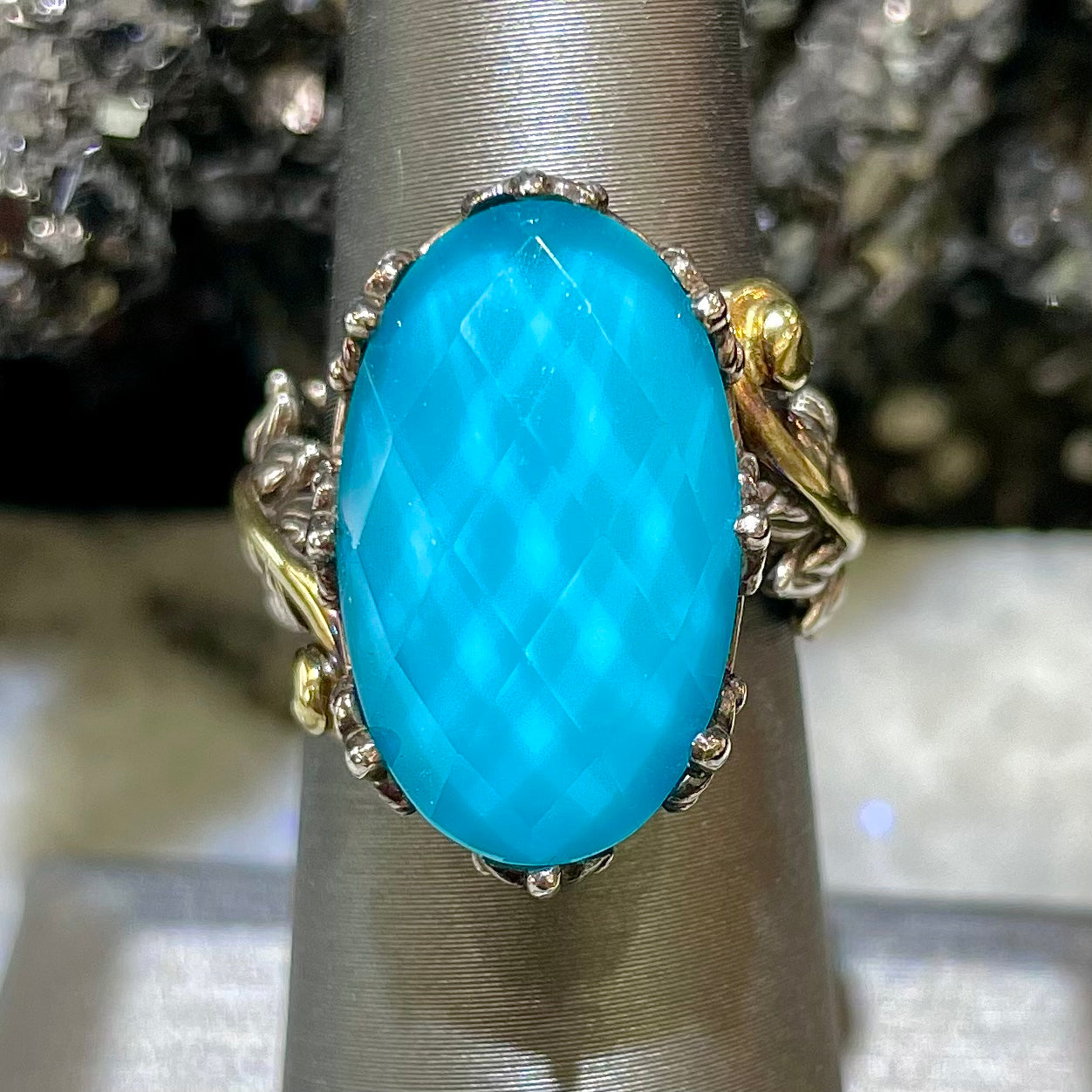 Turquoise Doublet Ring | Sterling Silver & 18kt