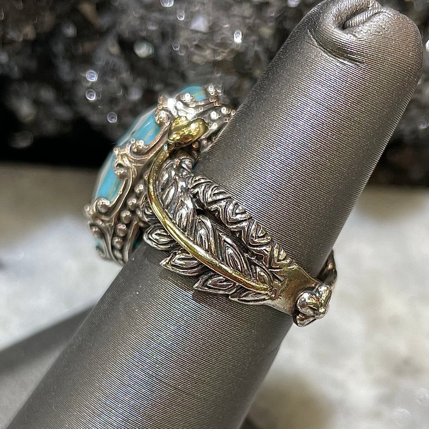 Turquoise Doublet Ring | Sterling Silver & 18kt