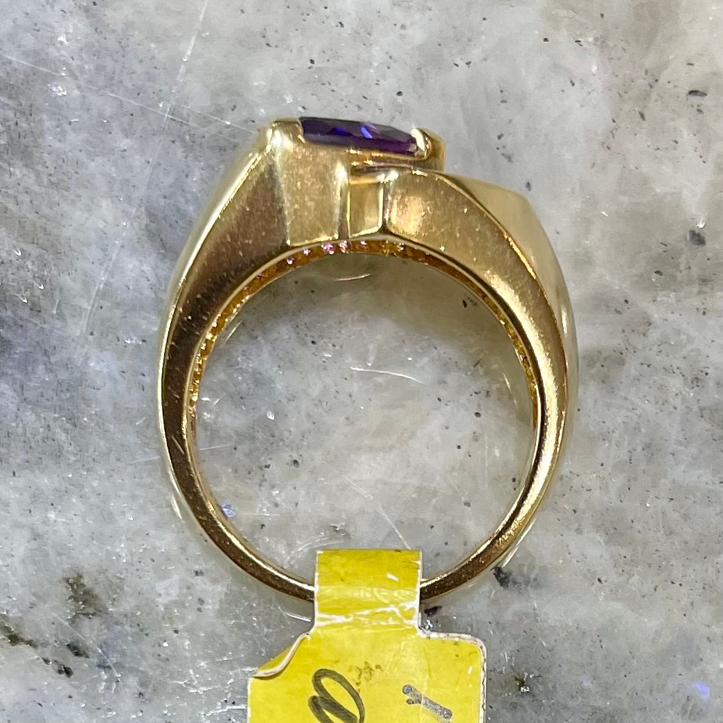 Amethyst & Diamond Ring | 14kt