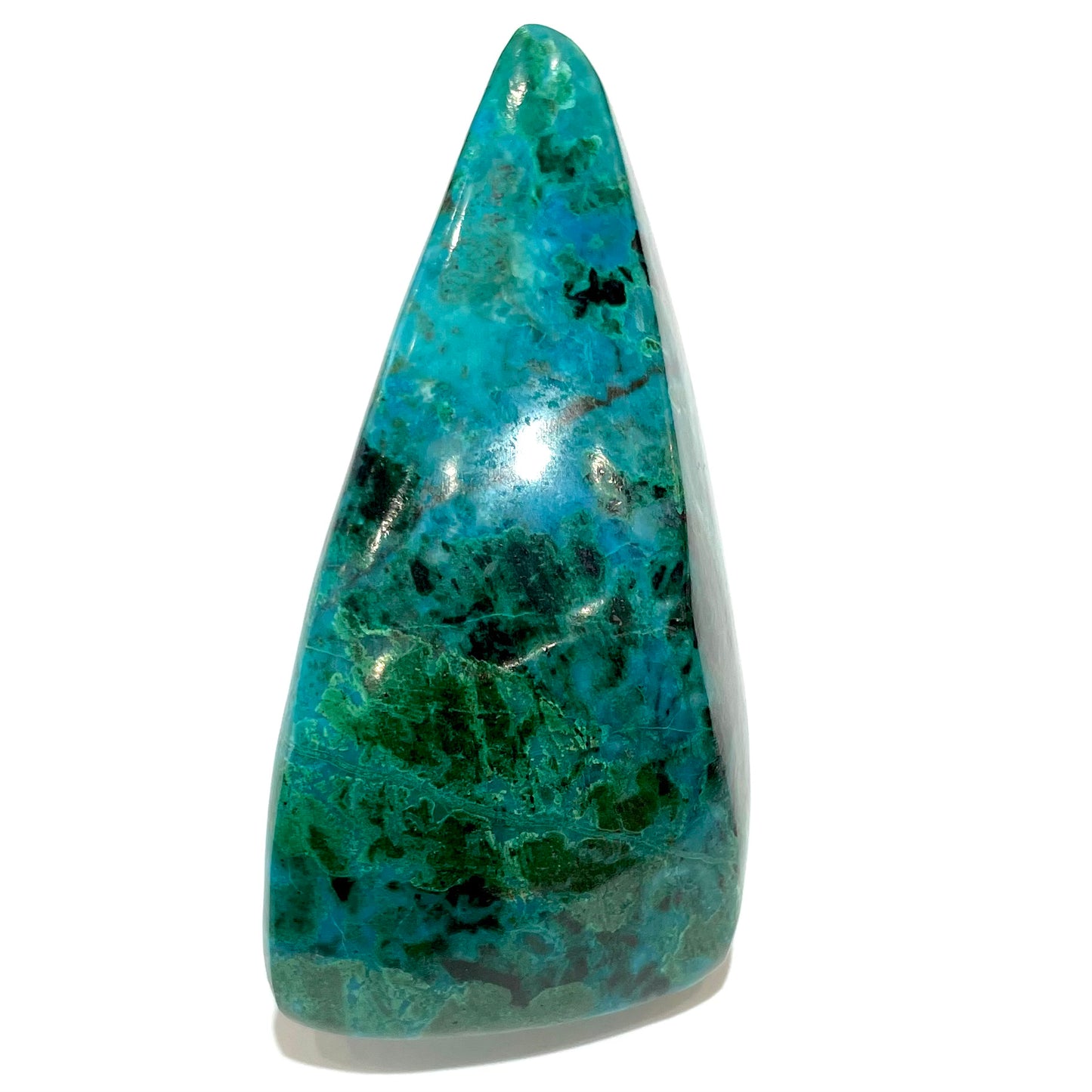 A polished Eilat Stone specimen from King Solomon's Mine, Israel.