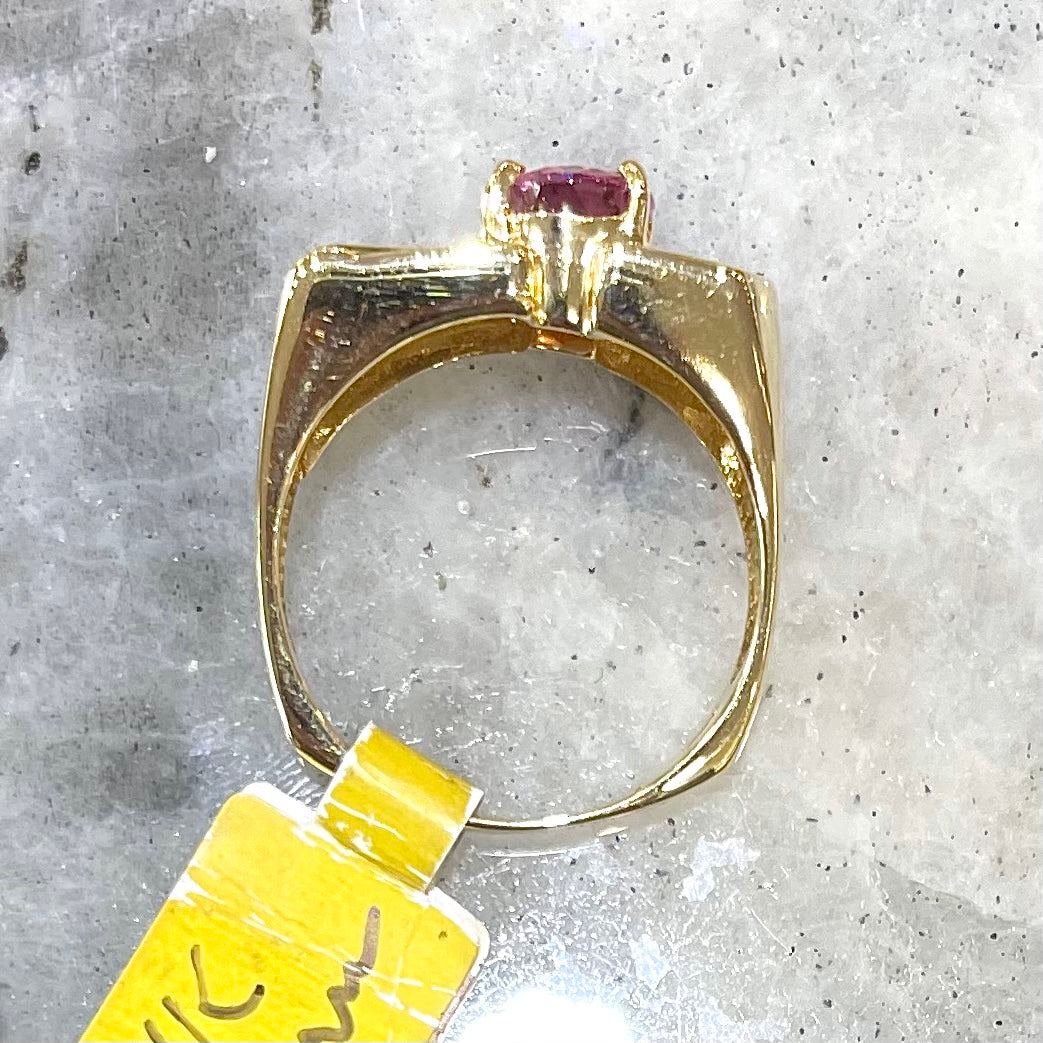 Pink Tourmaline & Diamond Ring | 14kt