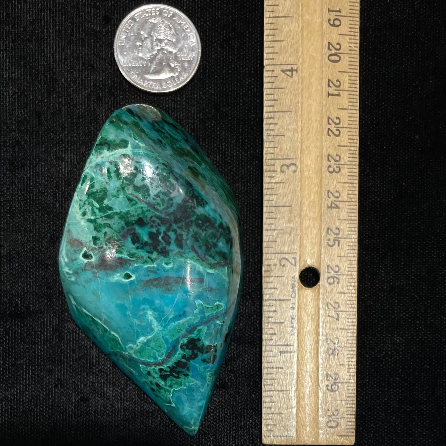 A polished Eilat Stone specimen from King Solomon's Mine, Israel.