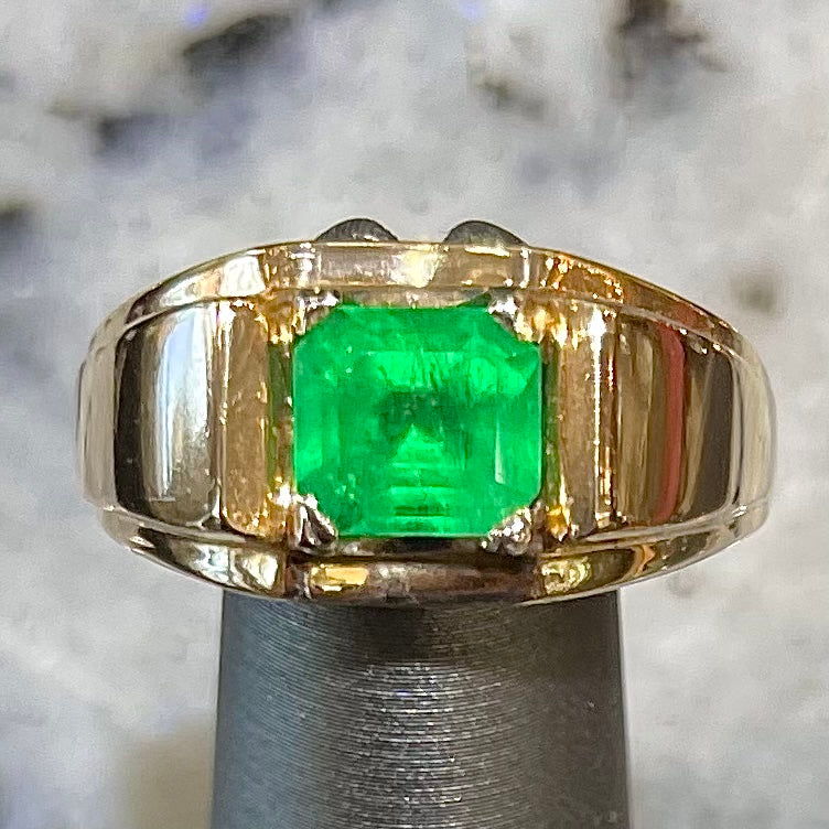 Emerald Men's Ring 14kt – Burton's Gems and Opals