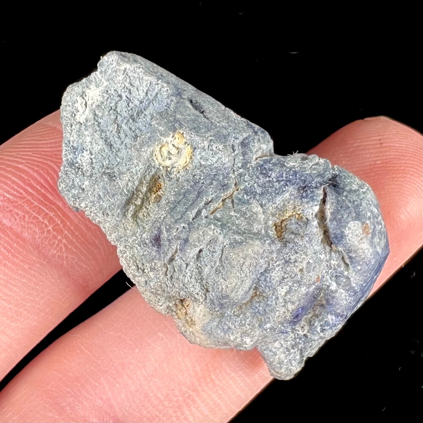 A natural blue benitoite crystal from San Benito County, California.