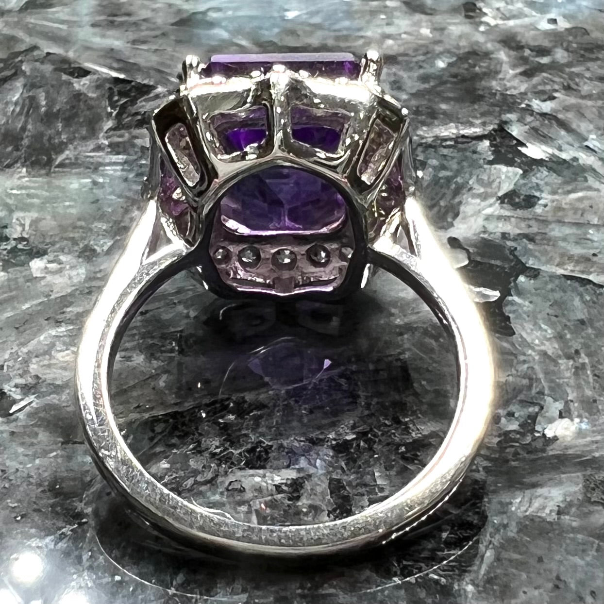 Amethyst & CZ Ring | Sterling Silver