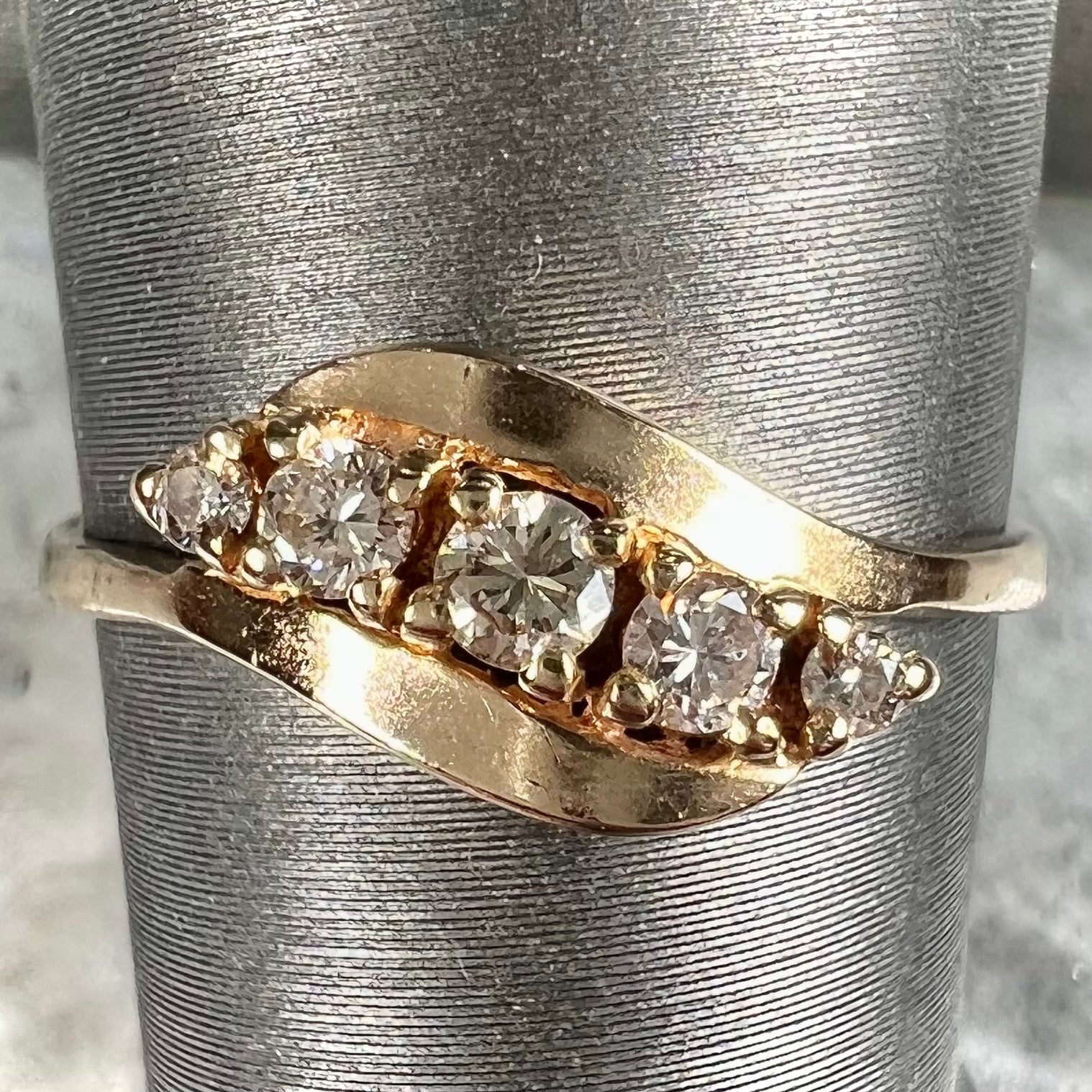 5 stone vintage diamond ring Clearance