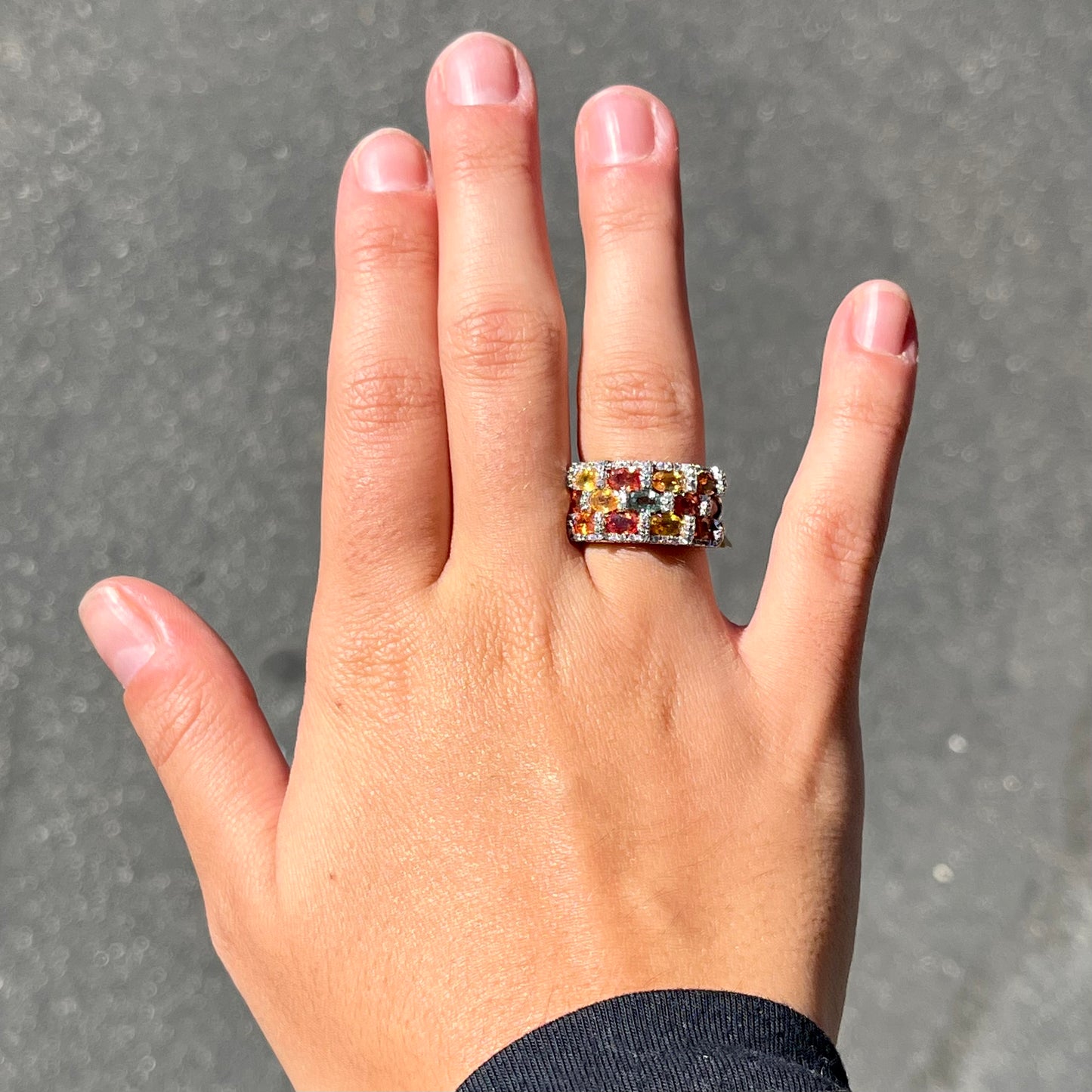Orange Sapphire Ring | Sterling Silver