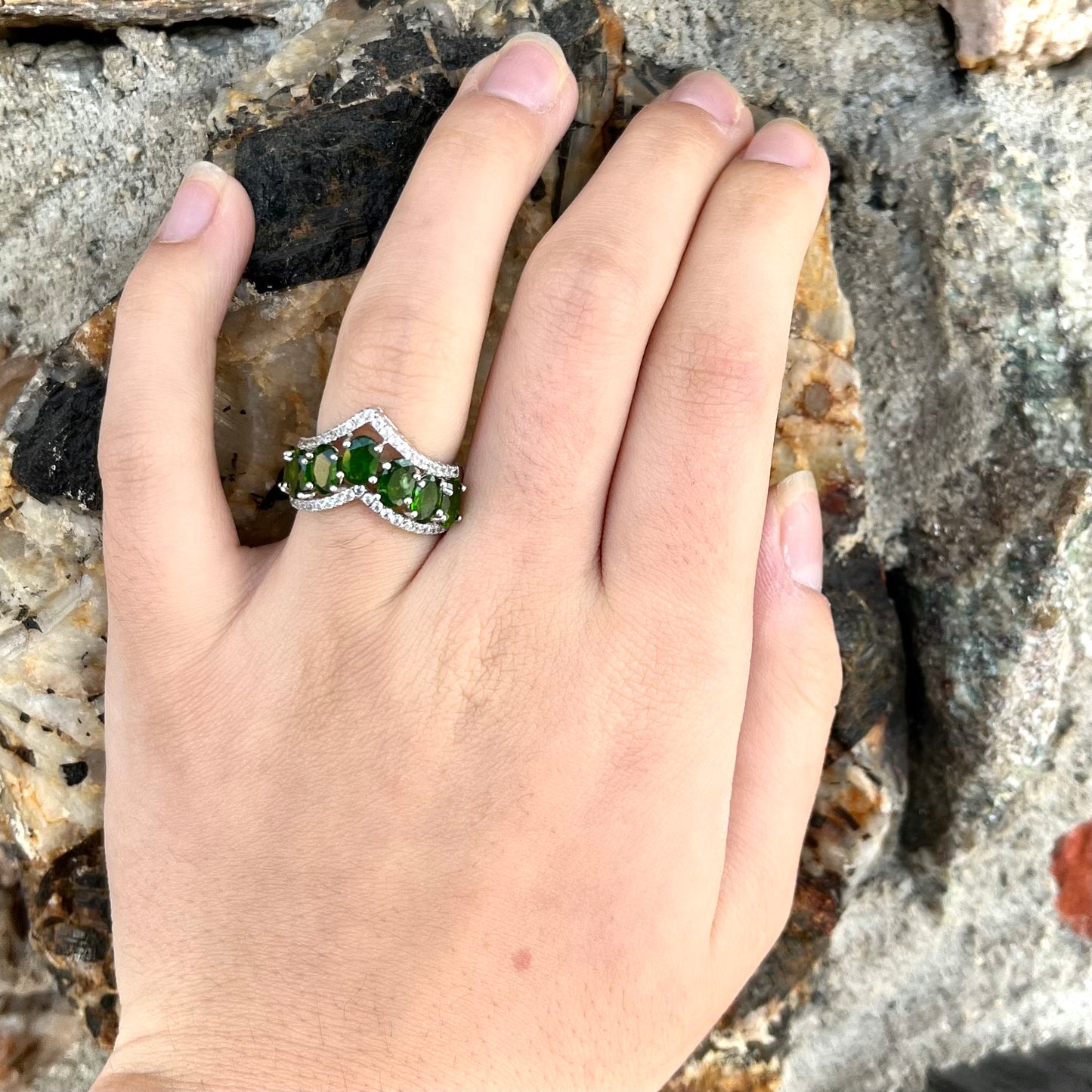 Chrome Diopside Ring | Sterling Silver