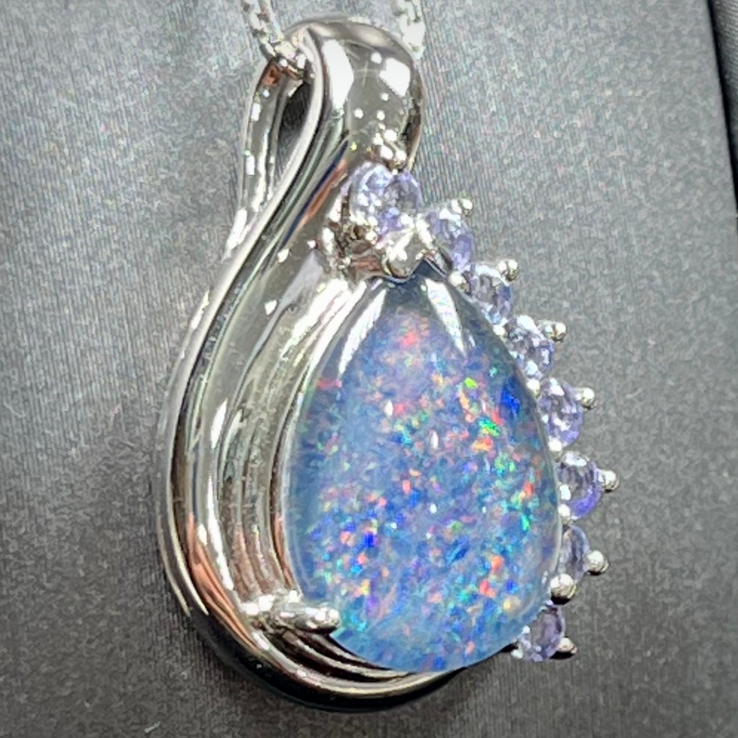 Terrance "The Triplet" ~ Sterling Silver Black Opal Triplet Necklace