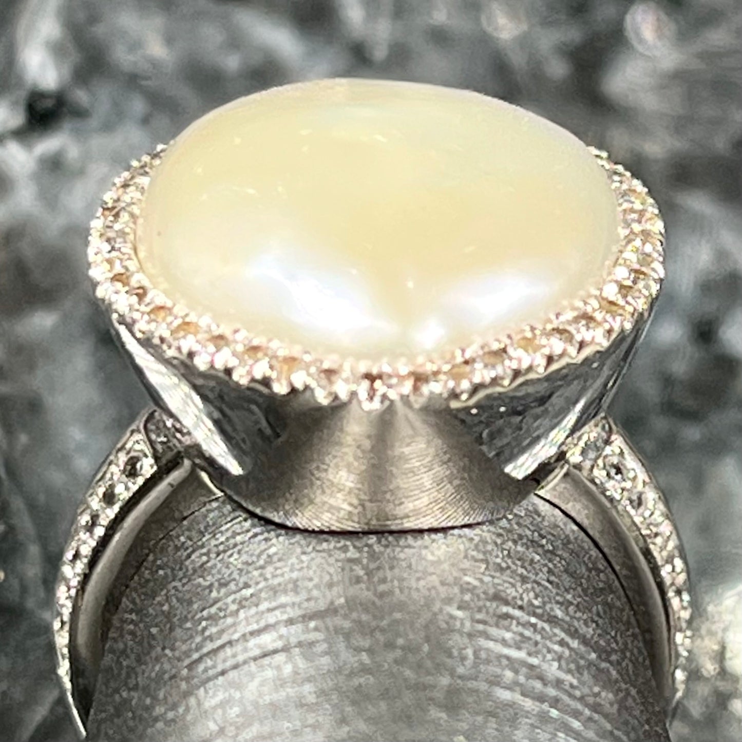 Freshwater Button Pearl Ring | Sterling Silver