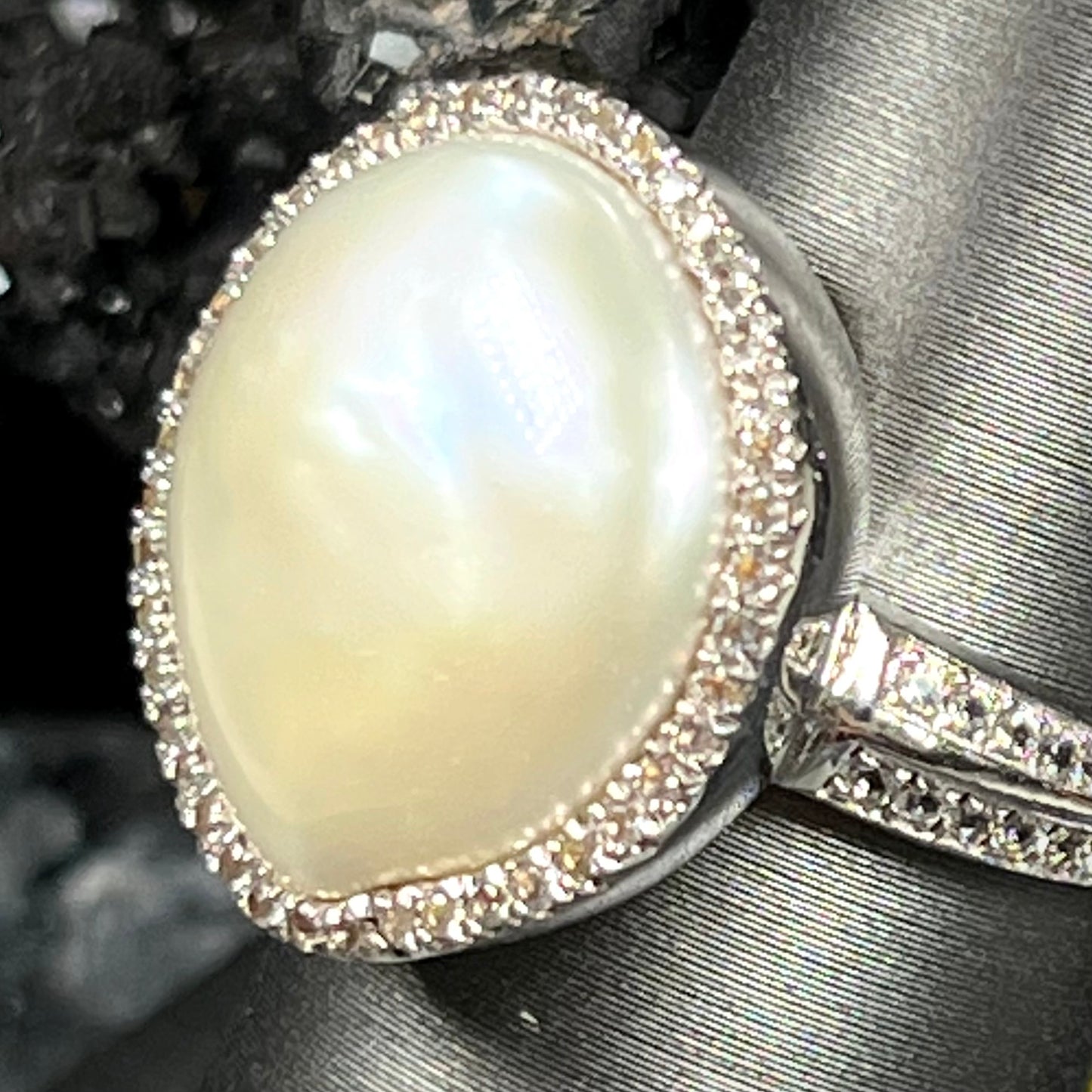 Freshwater Button Pearl Ring | Sterling Silver