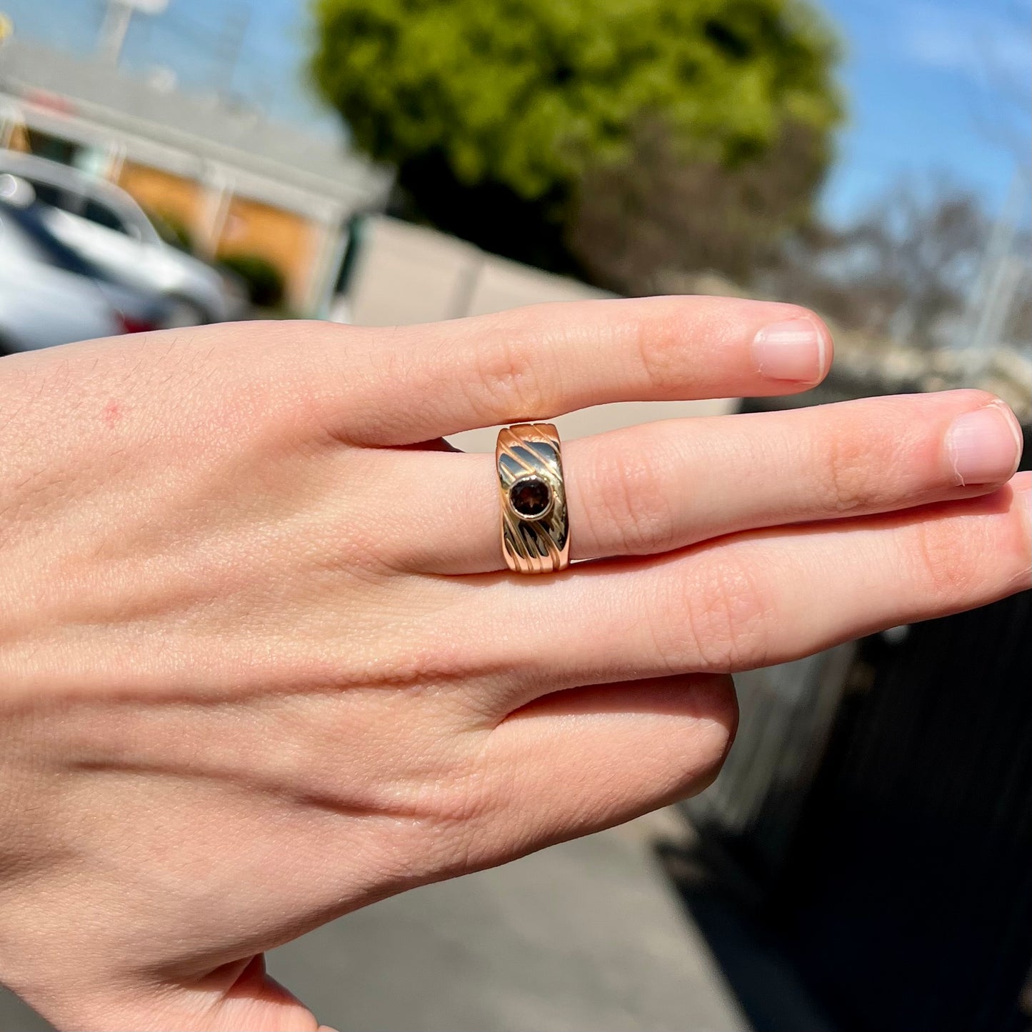 Smoky Quartz Solitaire Ring | 14kt | Estate