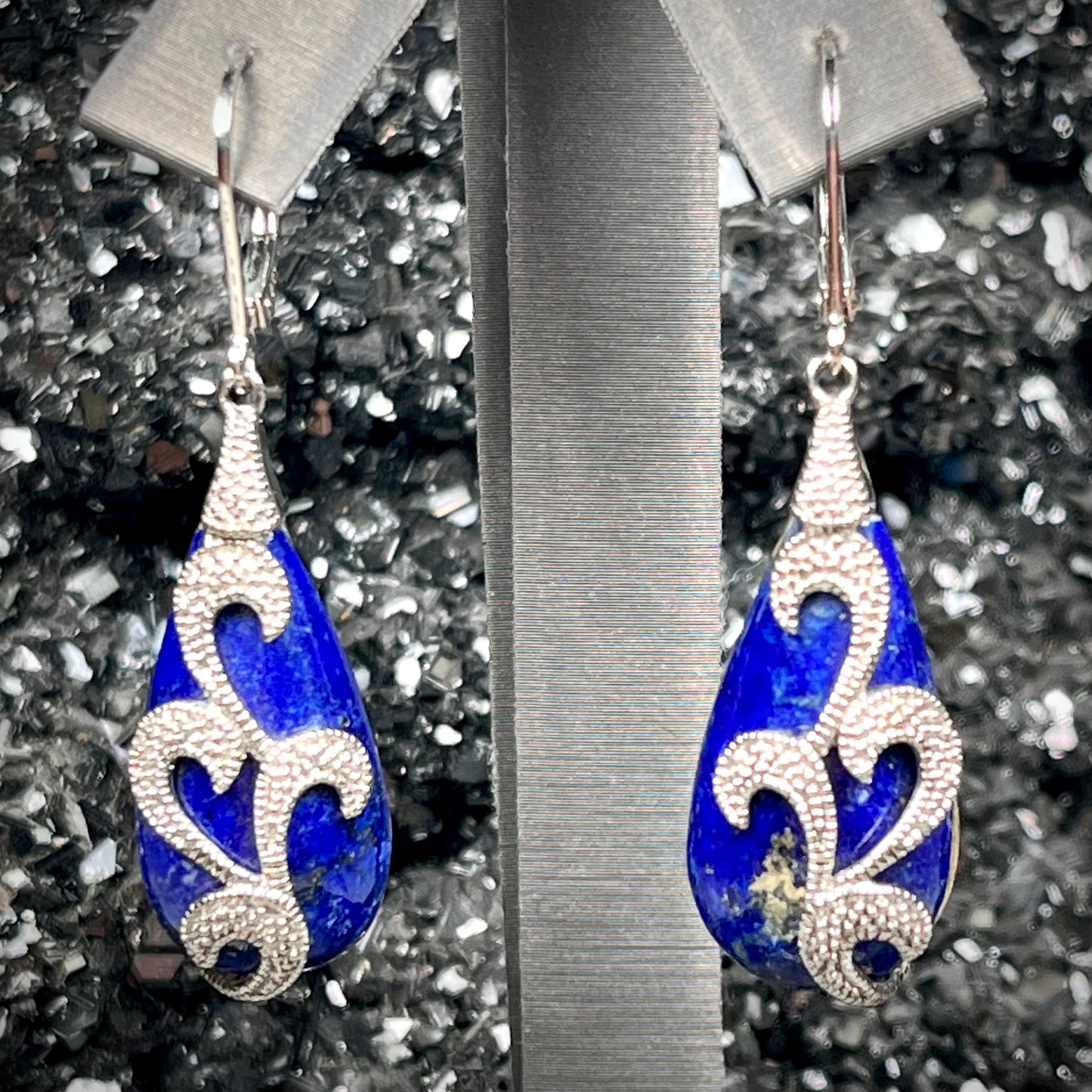 Lapis Lazuli Teardrop Earrings | Sterling Silver