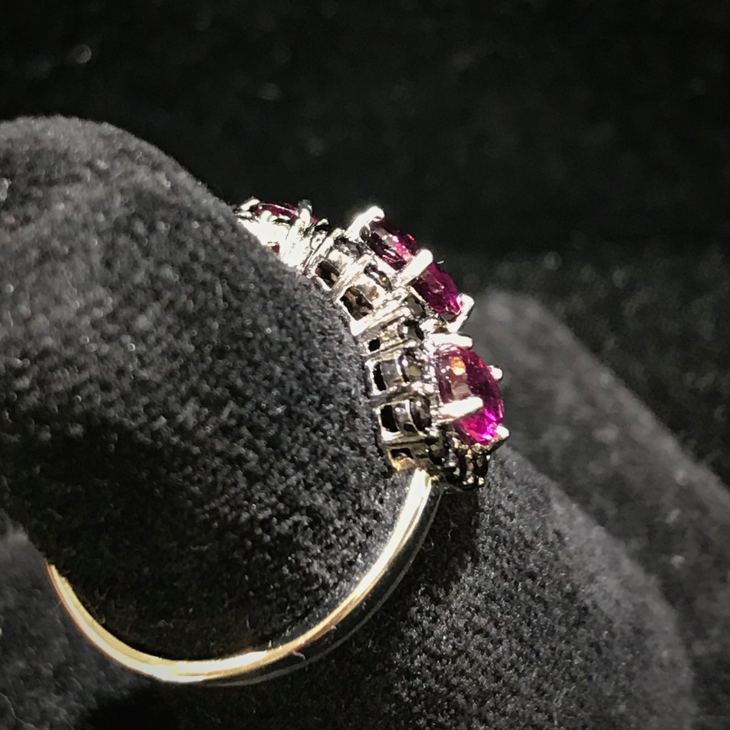 Garnet and Black Spinel Ring | Sterling Silver