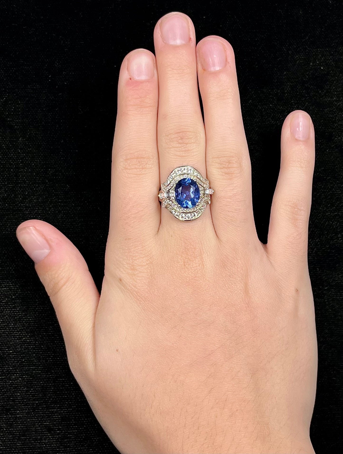 Lab Created Dark Blue Glass | Sterling Silver