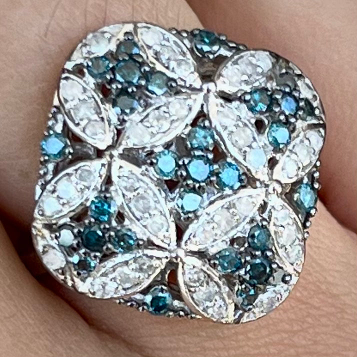Diamond Quatrefoil Ring | Sterling Silver