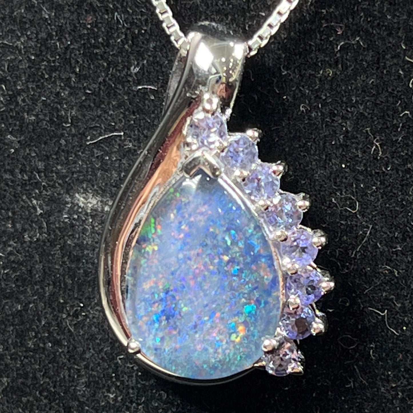 Terrance "The Triplet" ~ Sterling Silver Black Opal Triplet Necklace