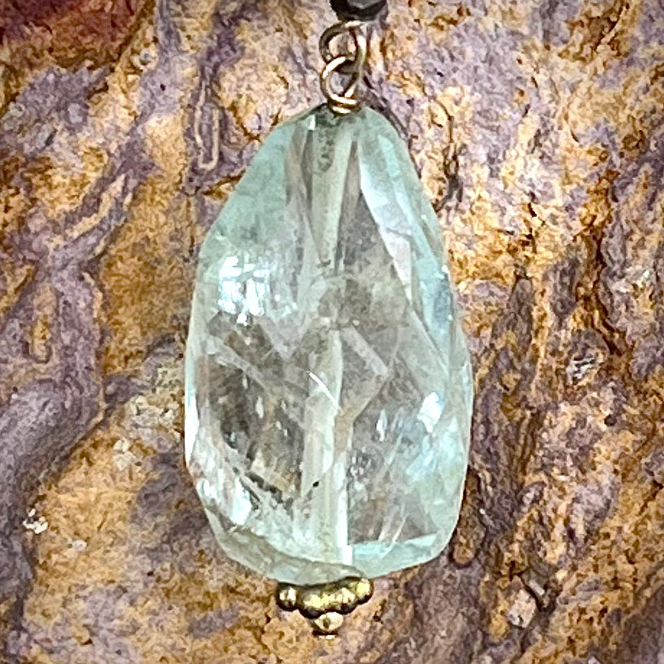 Aquamarine, Abalone & Puka Shell Necklace